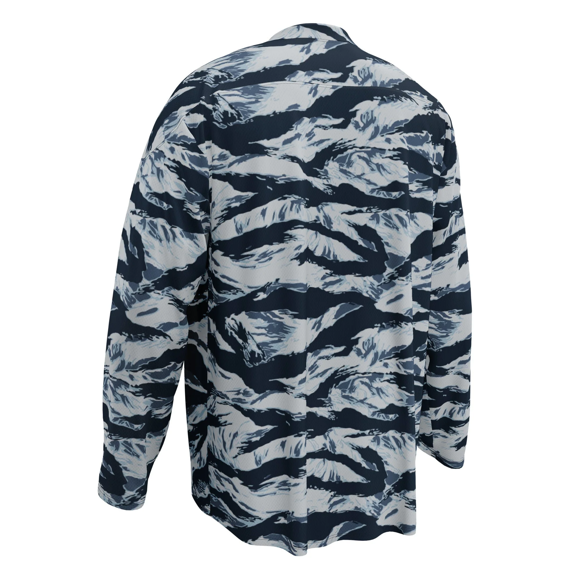 American Tiger Stripe Blue Frost CAMO Unisex Hockey Fan Jersey - Image 7