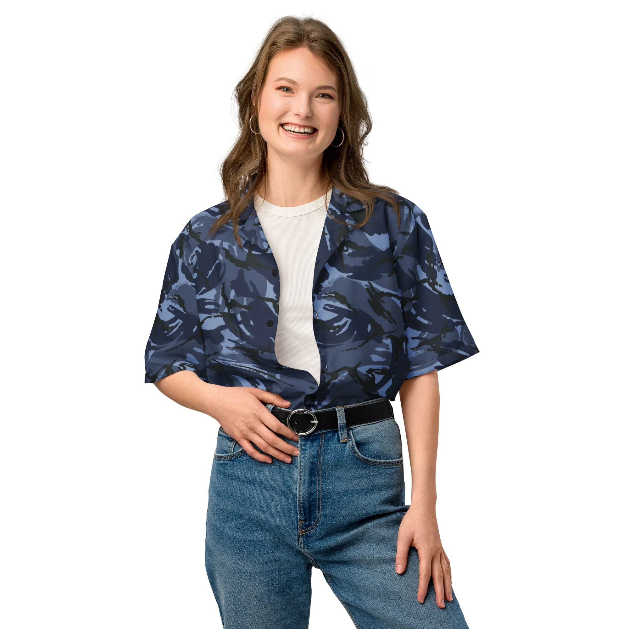 British DPM OPFOR CAMO Unisex Short-Sleeve Button Shirt - Image 6