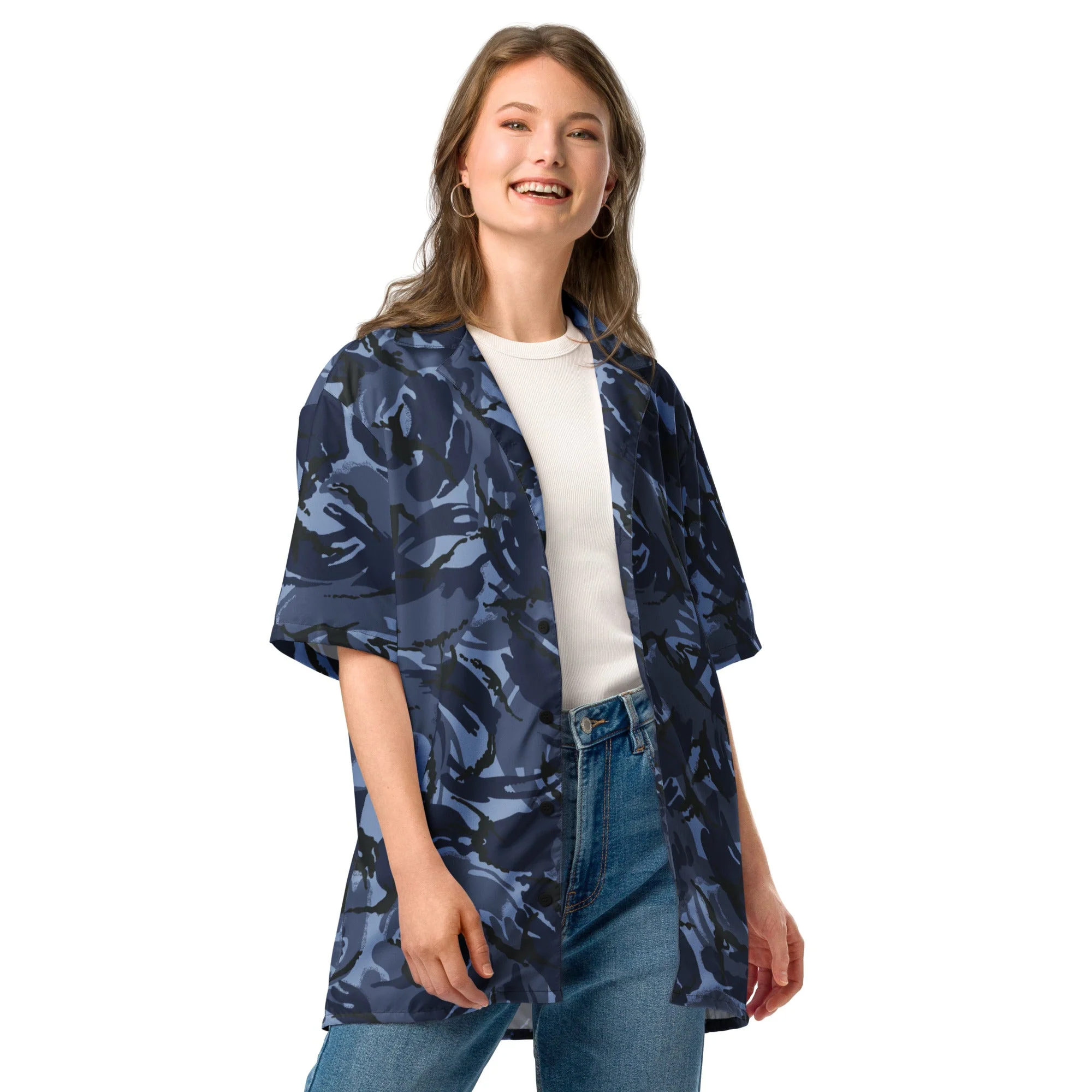 British DPM OPFOR CAMO Unisex Short-Sleeve Button Shirt - Image 7