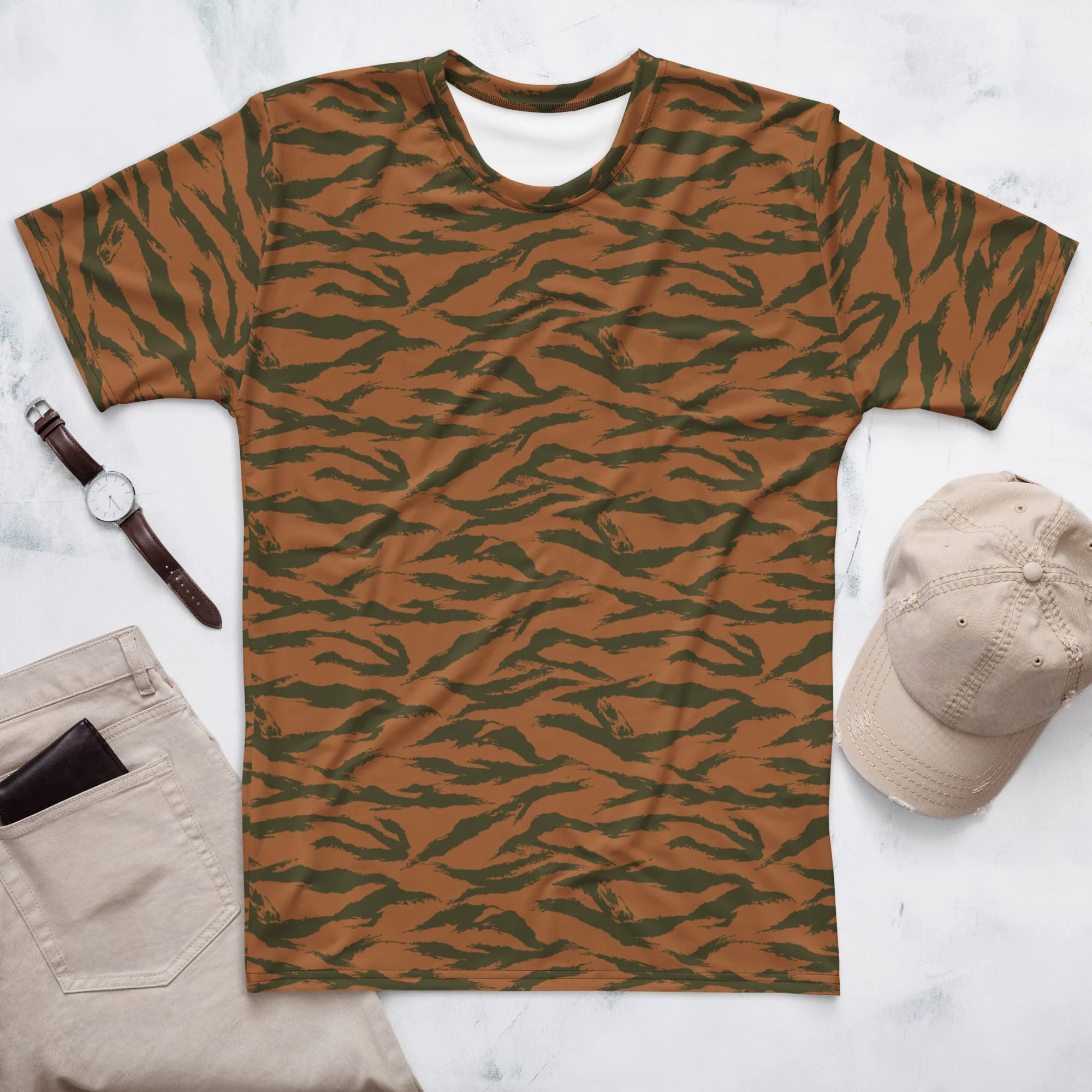 Burkina Faso Tiger Stripe Orange CAMO Mens T-Shirt