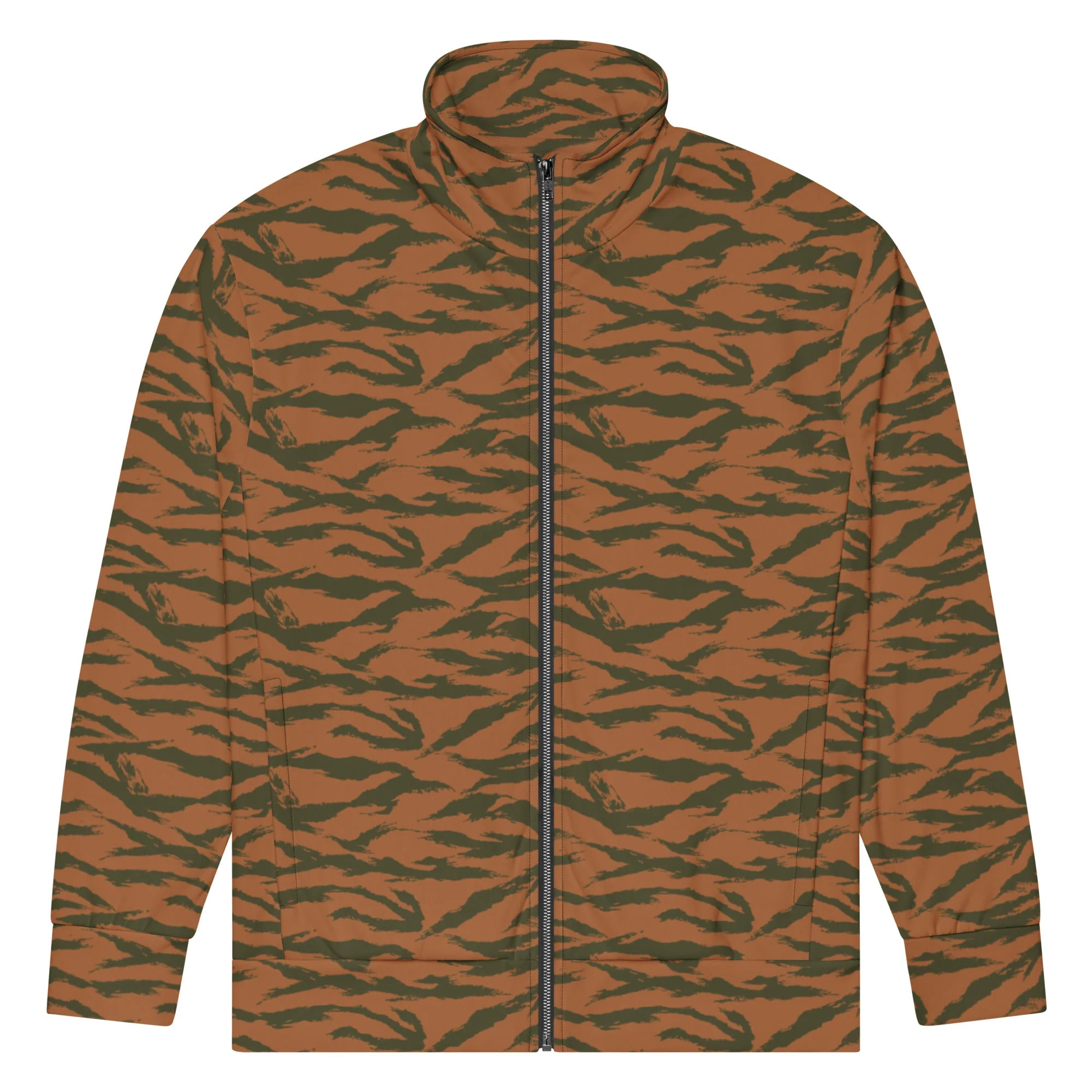 Burkina Faso Tiger Stripe Orange CAMO Unisex Track Jacket - Image 13