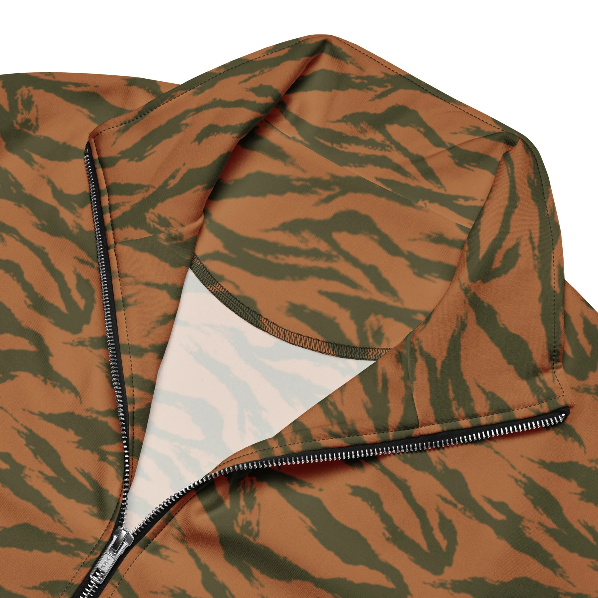 Burkina Faso Tiger Stripe Orange CAMO Unisex Track Jacket - Image 4