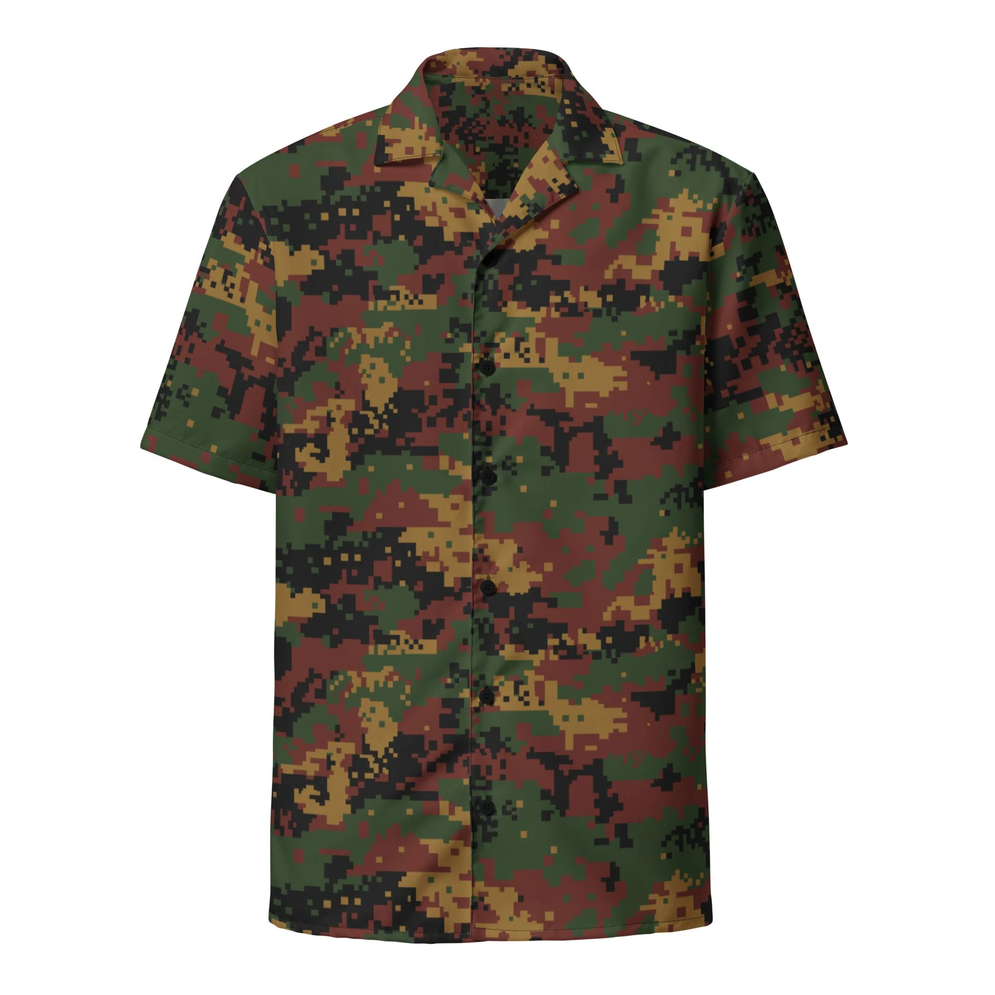 Myanmar Digital Tatmadaw CAMO Unisex Short-Sleeve Button Shirt - Image 11