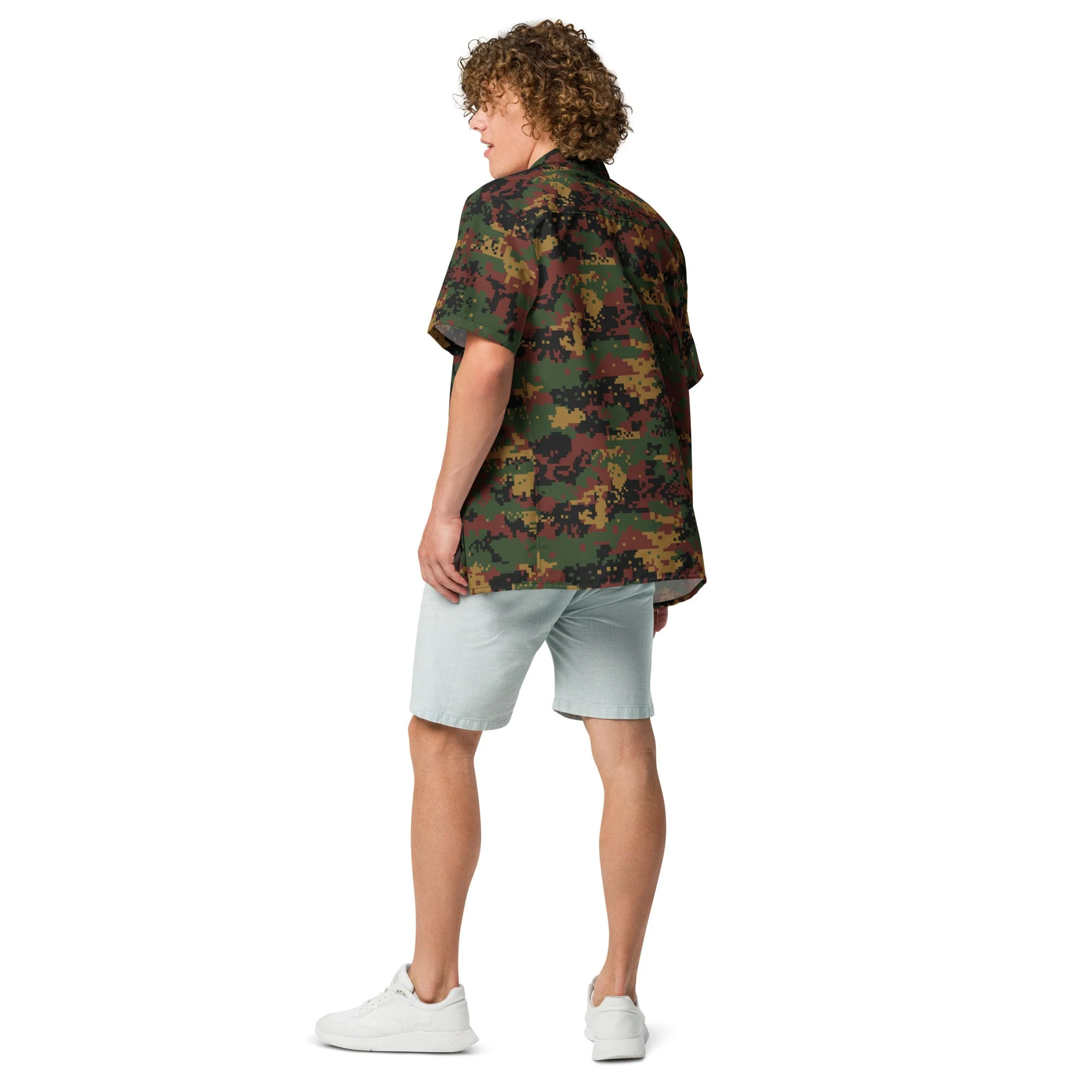 Myanmar Digital Tatmadaw CAMO Unisex Short-Sleeve Button Shirt - Image 7