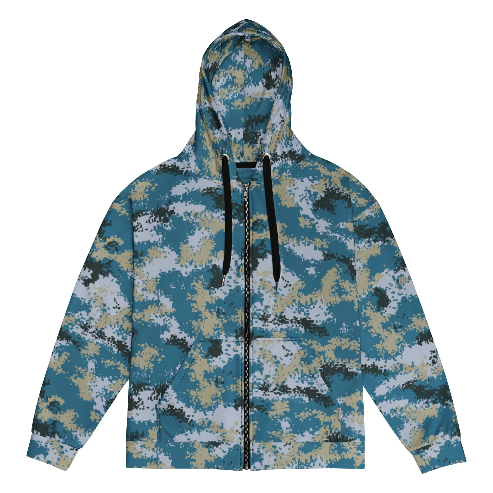 Chinese Digital Type 07 Ocean CAMO Unisex Zip Hoodie