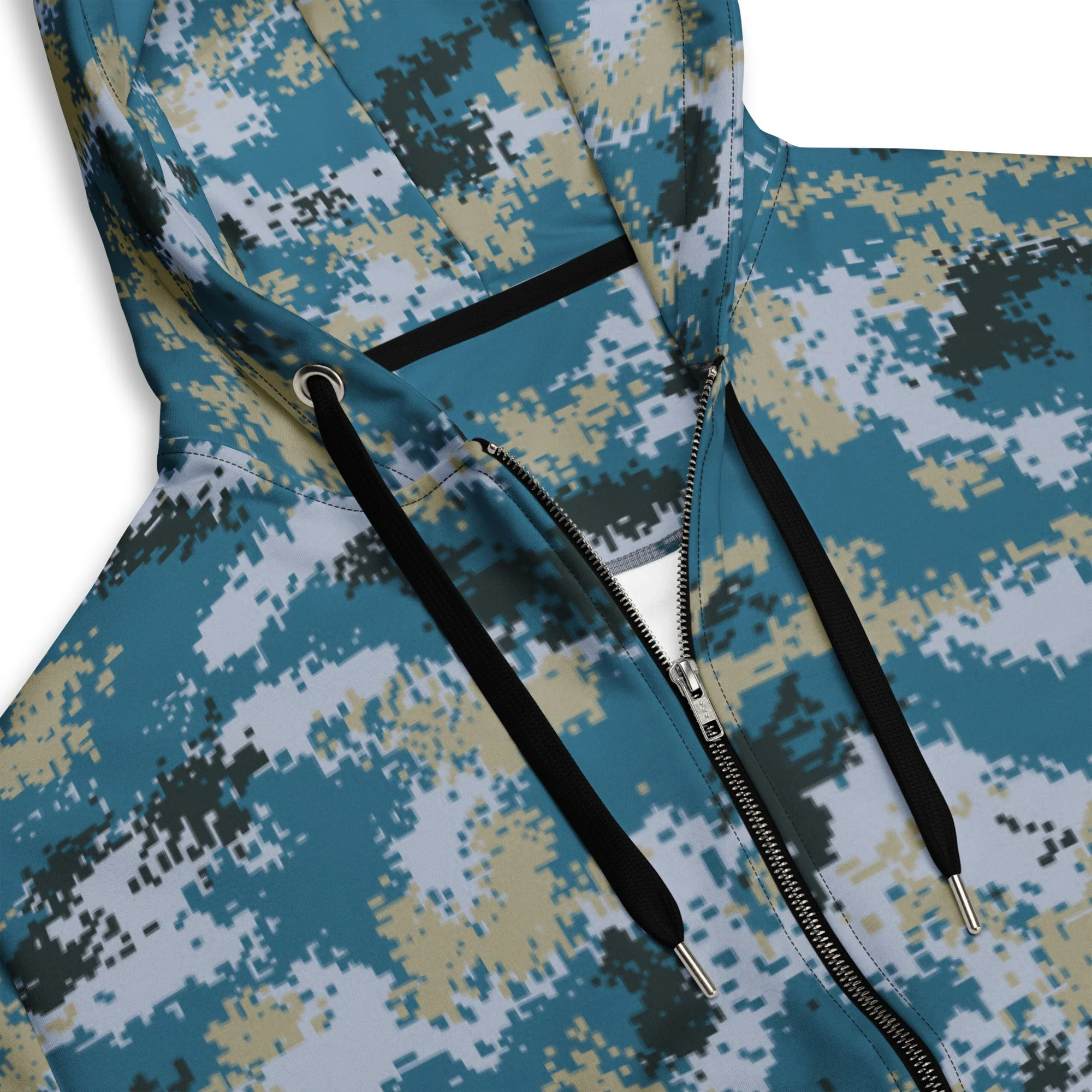 Chinese Digital Type 07 Ocean CAMO Unisex Zip Hoodie - Image 12