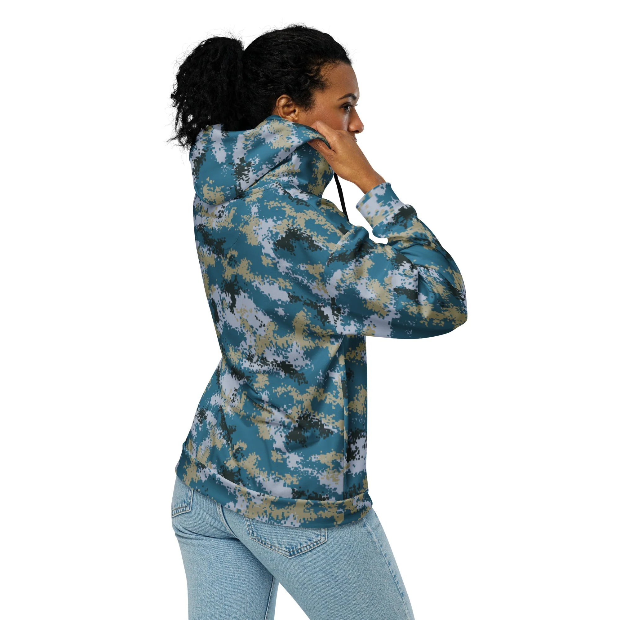 Chinese Digital Type 07 Ocean CAMO Unisex Zip Hoodie - Image 14