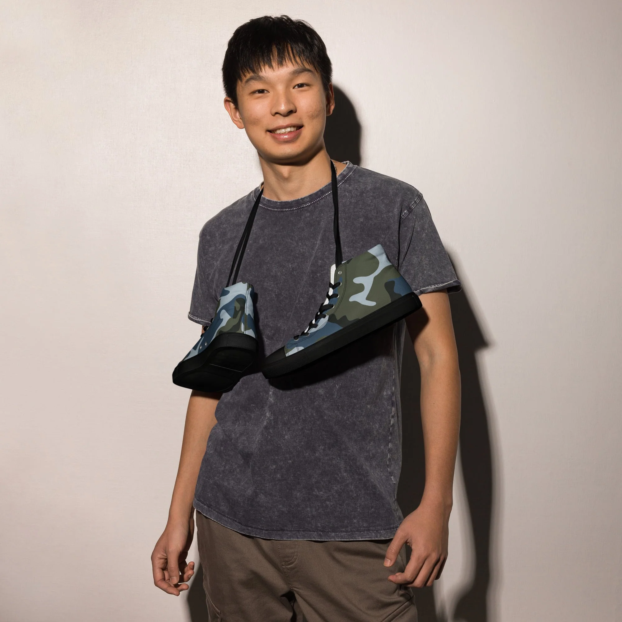 Chinese Type 87 Ocean CAMO Mens High-Top Canvas Shoes - Image 5