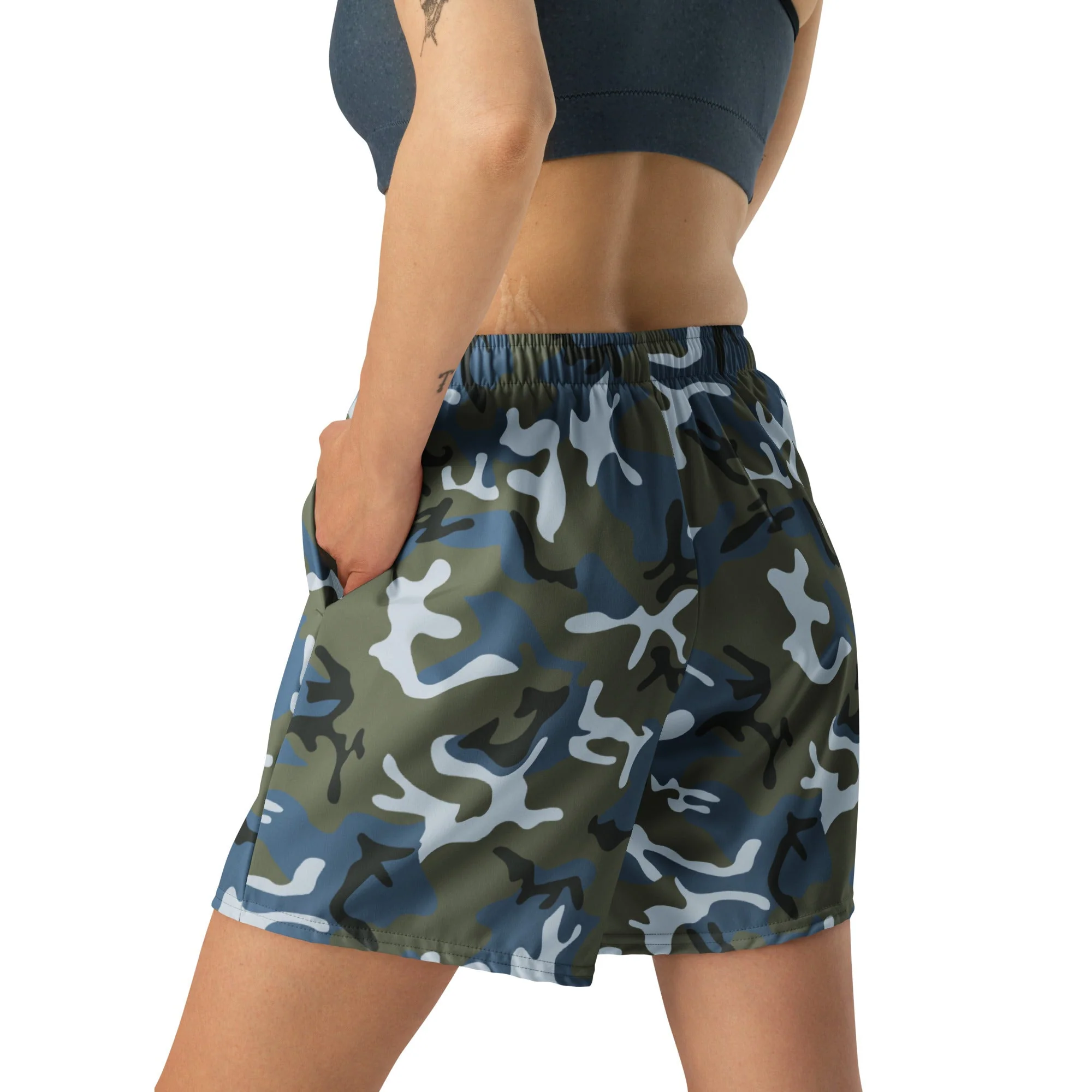 Chinese Type 87 Ocean CAMO Unisex Athletic Long Shorts - Image 4