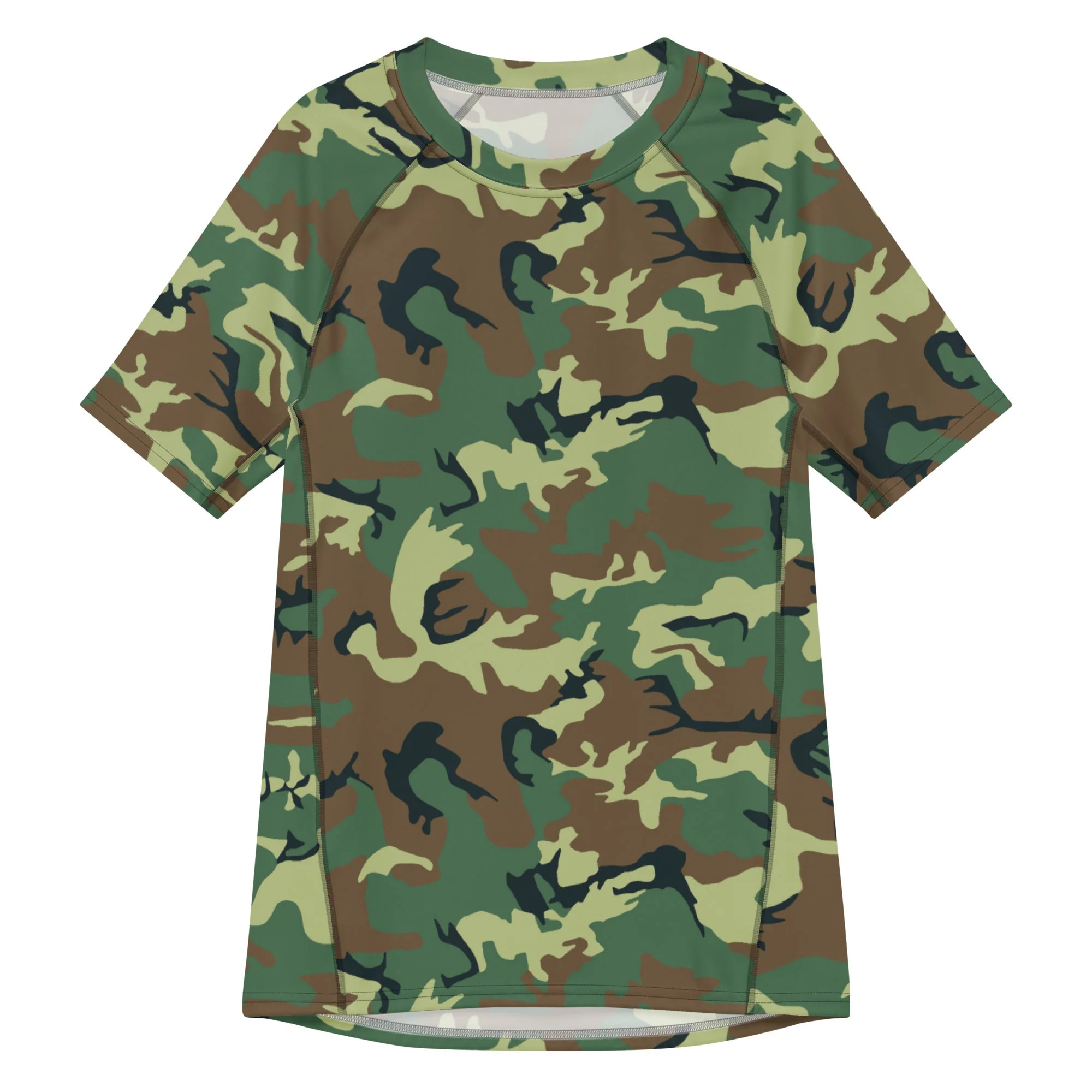 Chinese Type 99 Woodland CAMO Mens Short-Sleeve Rash Guard