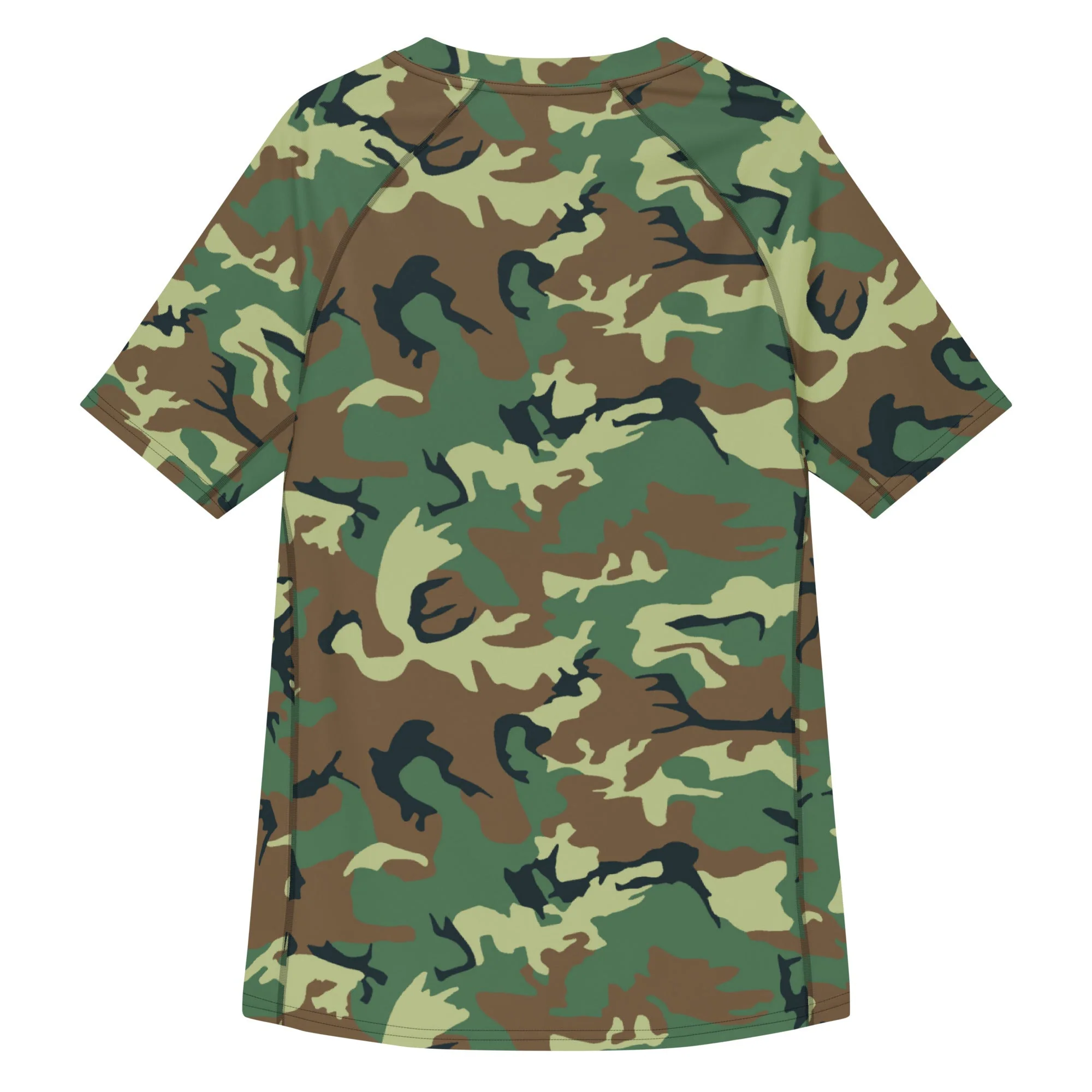 Chinese Type 99 Woodland CAMO Mens Short-Sleeve Rash Guard - Image 2