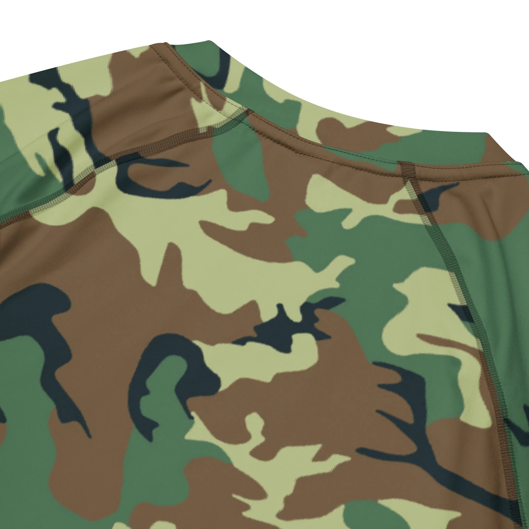 Chinese Type 99 Woodland CAMO Mens Short-Sleeve Rash Guard - Image 7