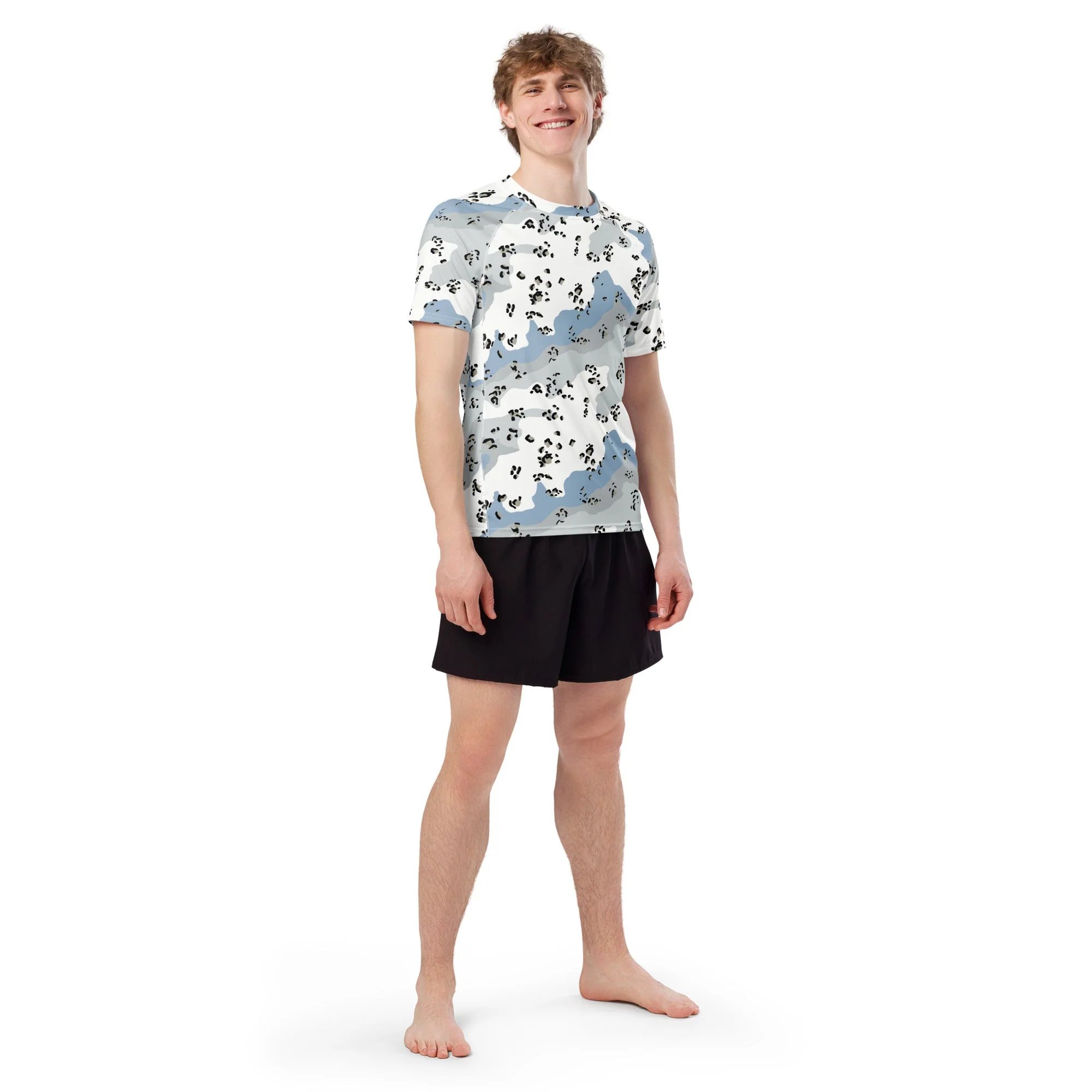 Chocolate Chip Polar Ice CAMO Mens Short-Sleeve Rash Guard - Image 10