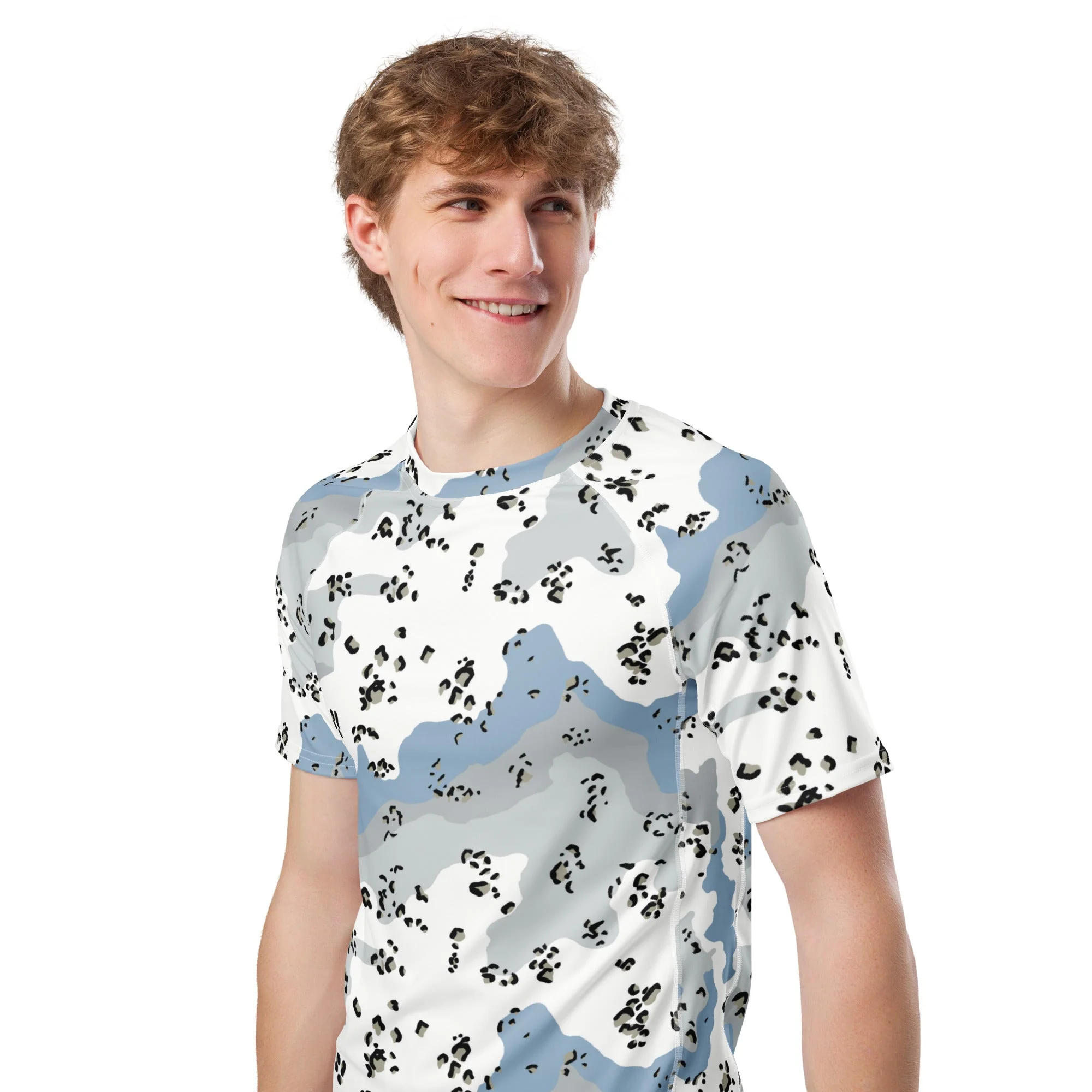 Chocolate Chip Polar Ice CAMO Mens Short-Sleeve Rash Guard - Image 4