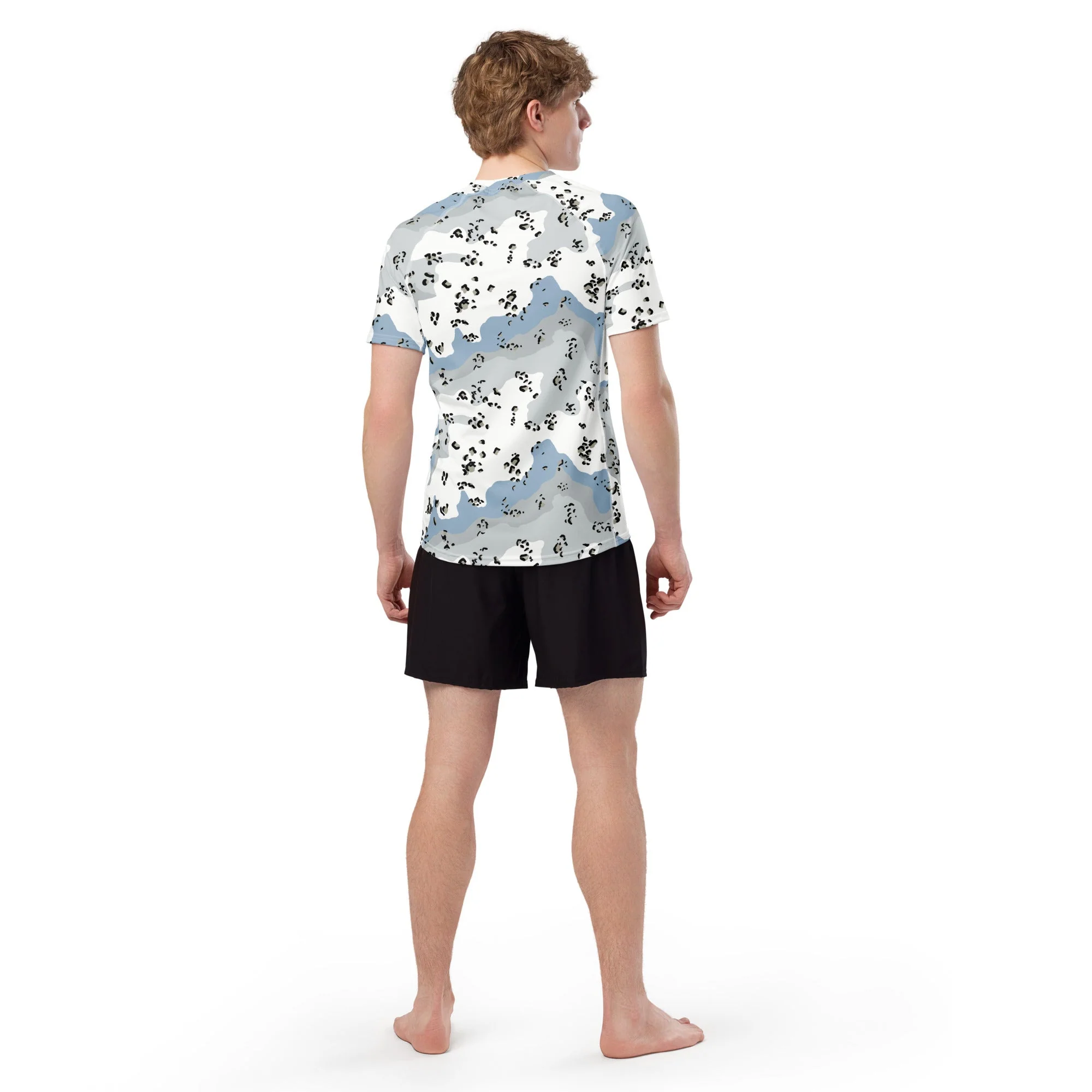 Chocolate Chip Polar Ice CAMO Mens Short-Sleeve Rash Guard - Image 9