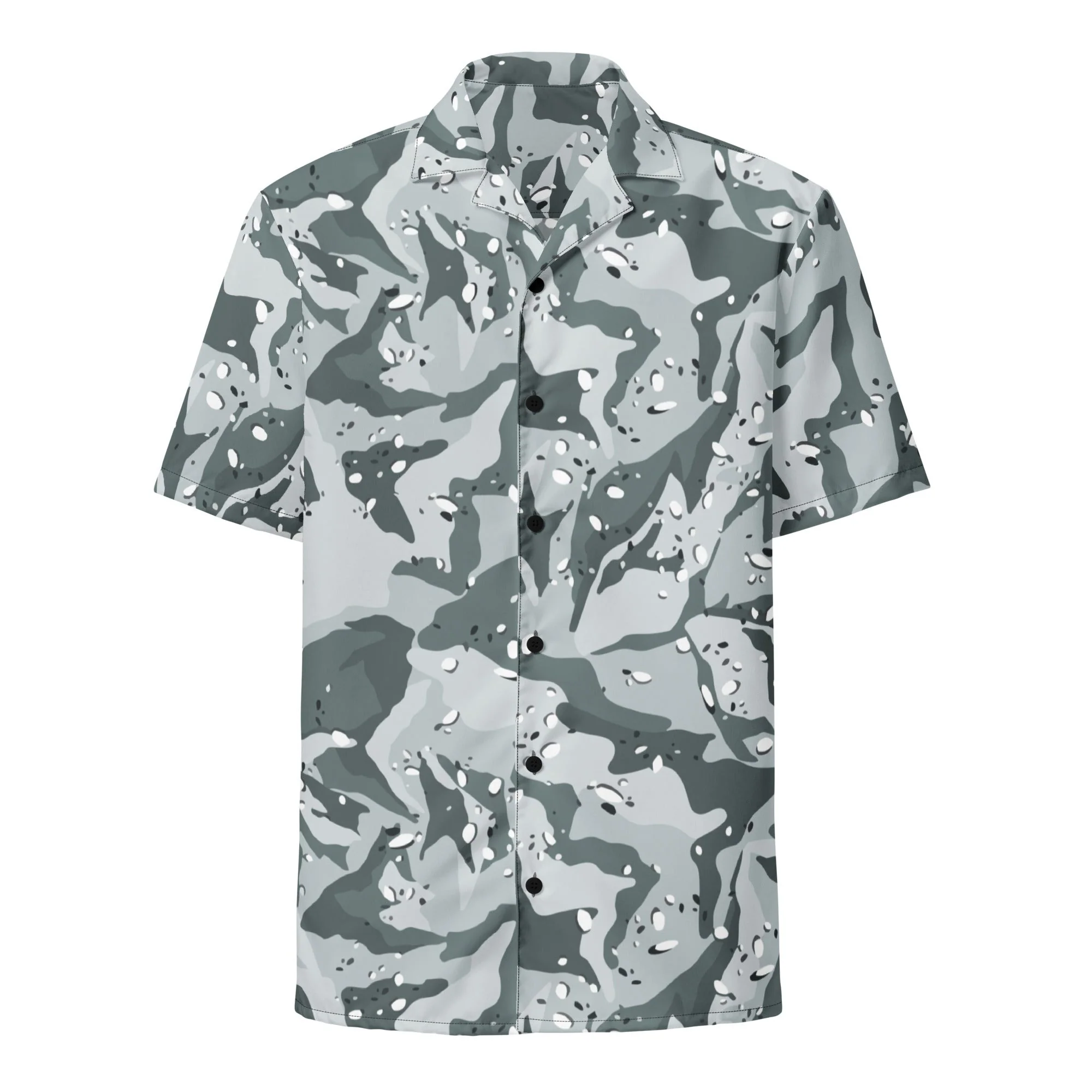 Chocolate Chip Arctic CAMO Unisex Short-Sleeve Button Shirt - Image 11
