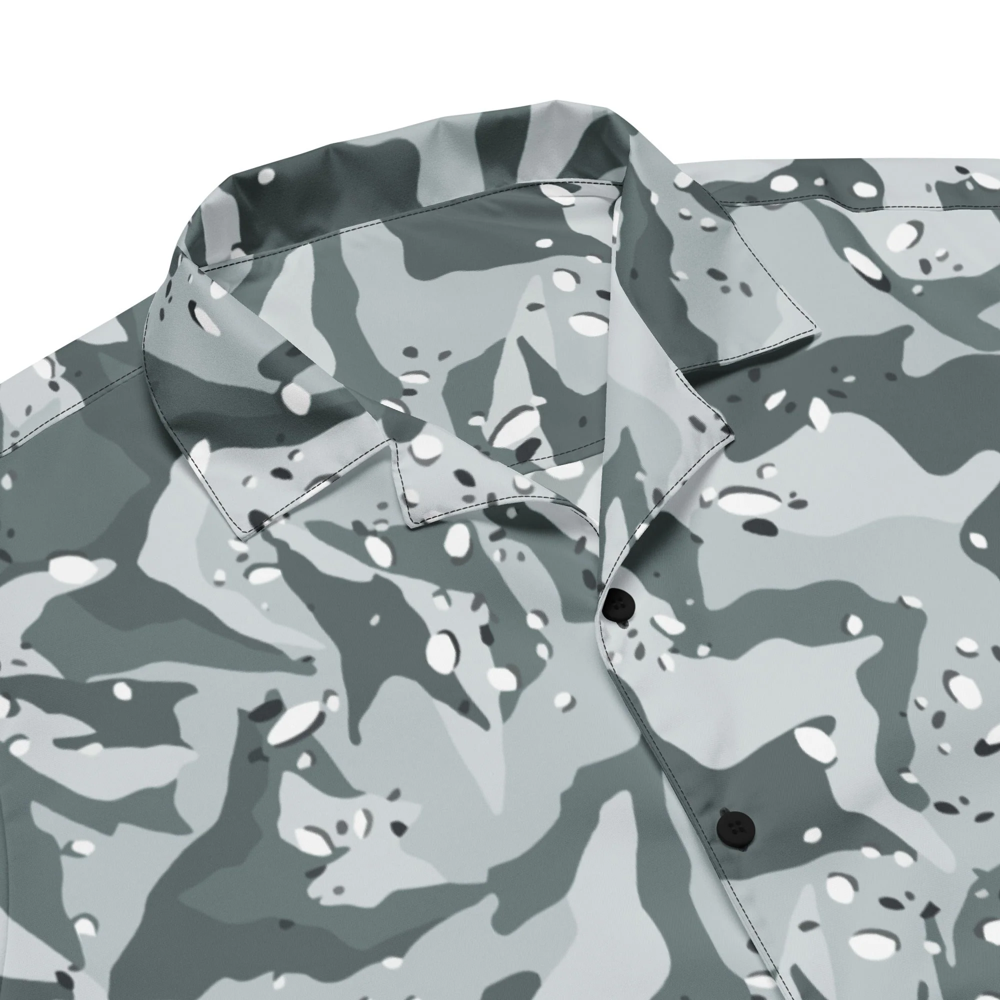 Chocolate Chip Arctic CAMO Unisex Short-Sleeve Button Shirt - Image 2