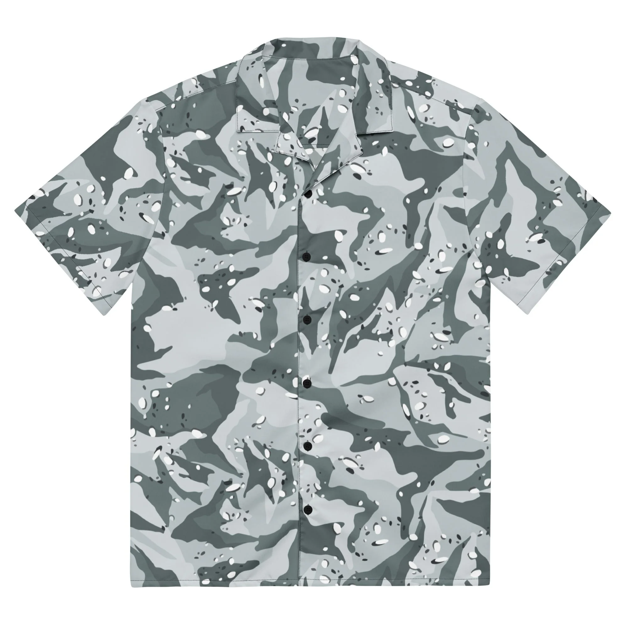 Chocolate Chip Arctic CAMO Unisex Short-Sleeve Button Shirt - Image 4