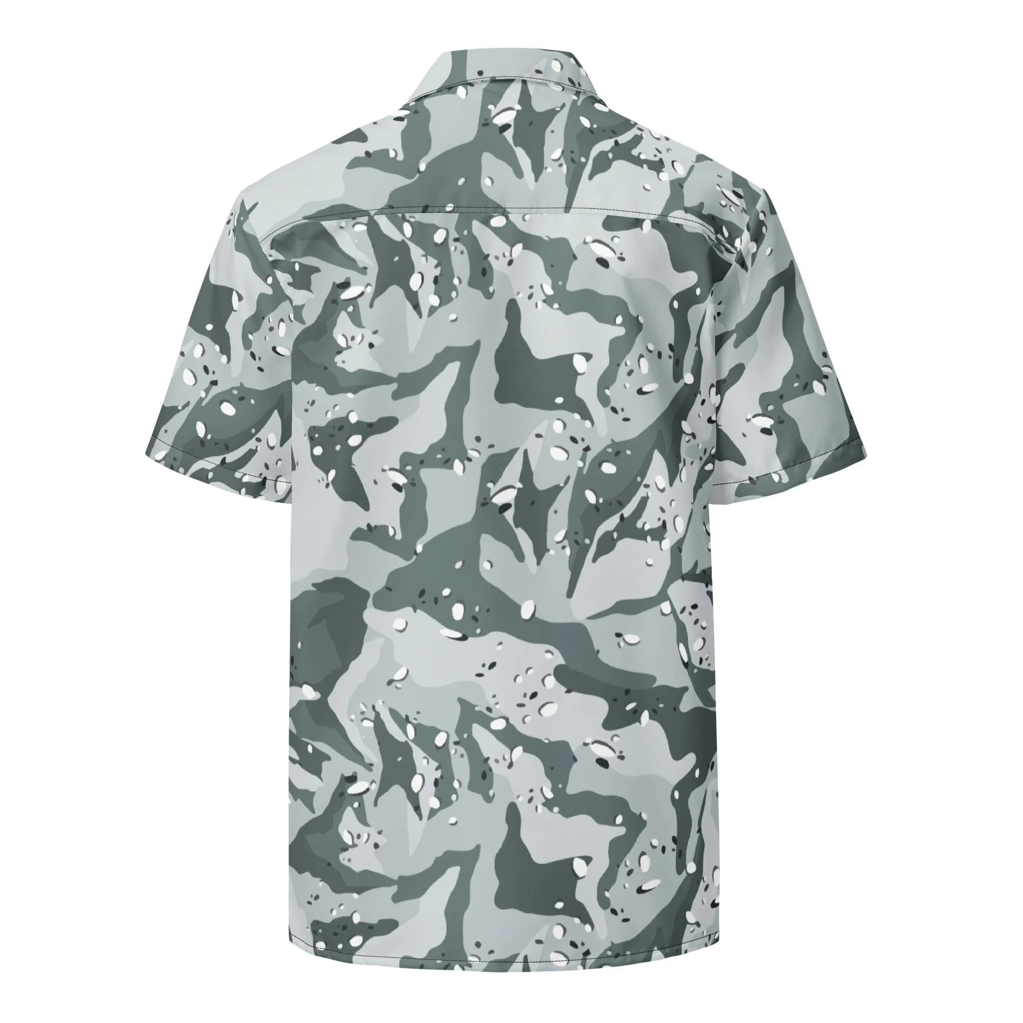 Chocolate Chip Arctic CAMO Unisex Short-Sleeve Button Shirt - Image 8