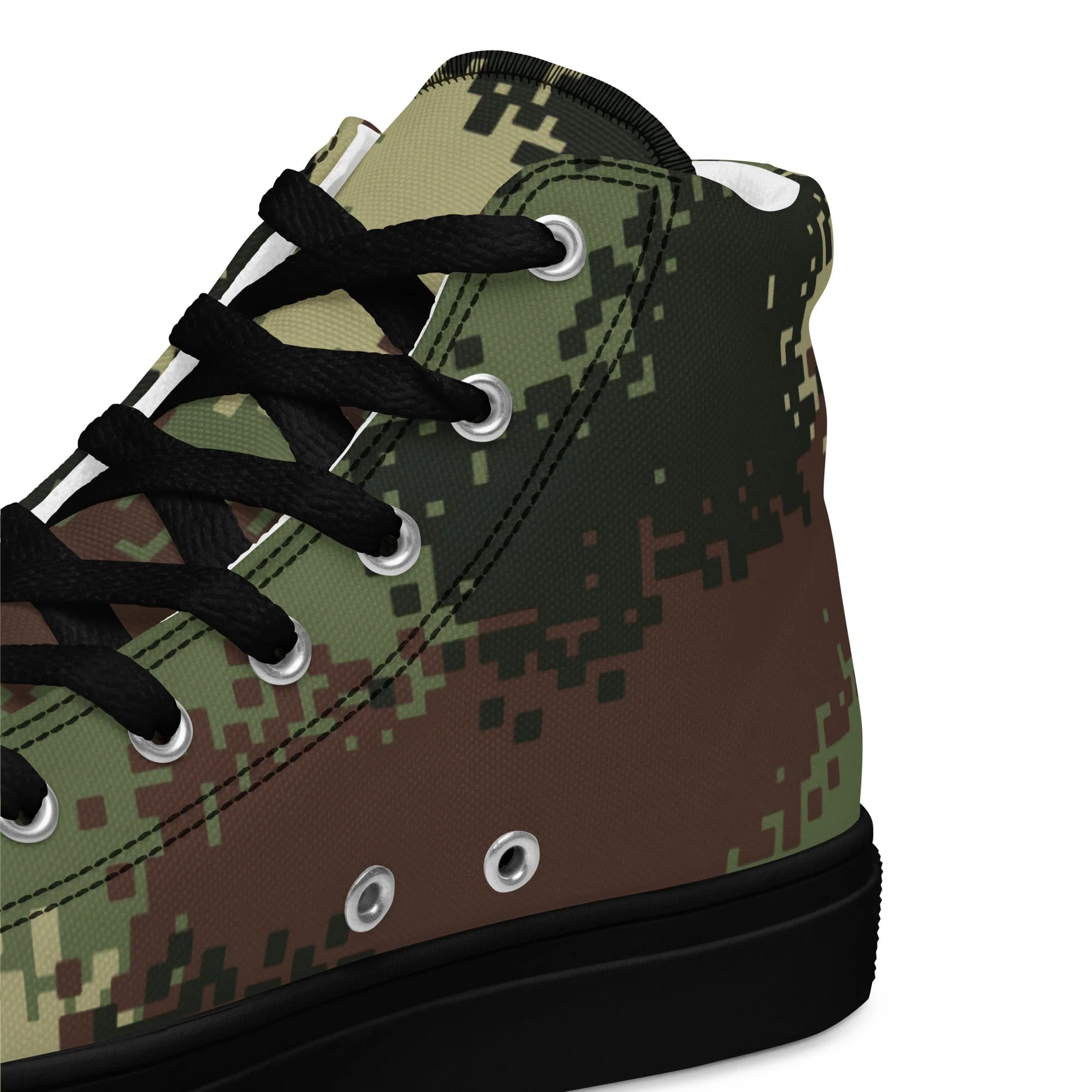 Colombian Digital Camflado Pixelado CAMO Mens High-Top Canvas Shoes - Image 5