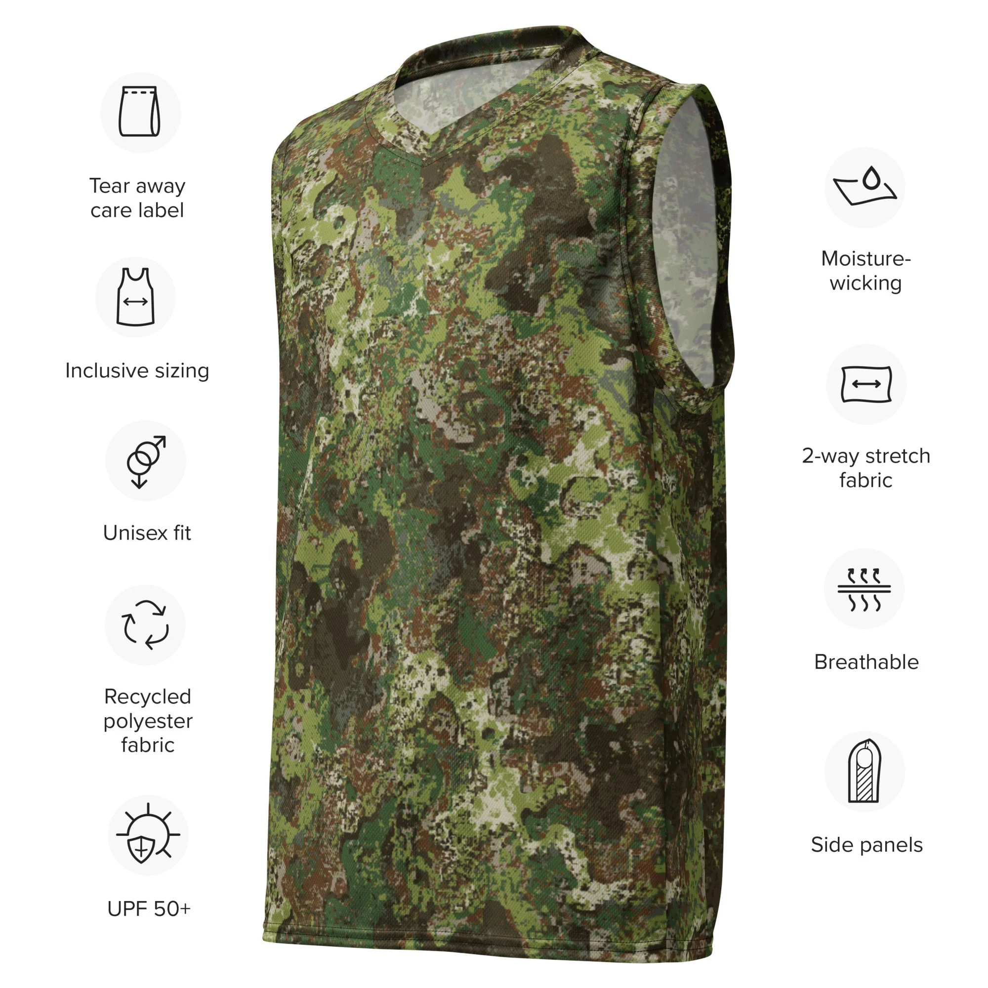 Wasp CAMO Unisex Basketball Jersey - Image 3