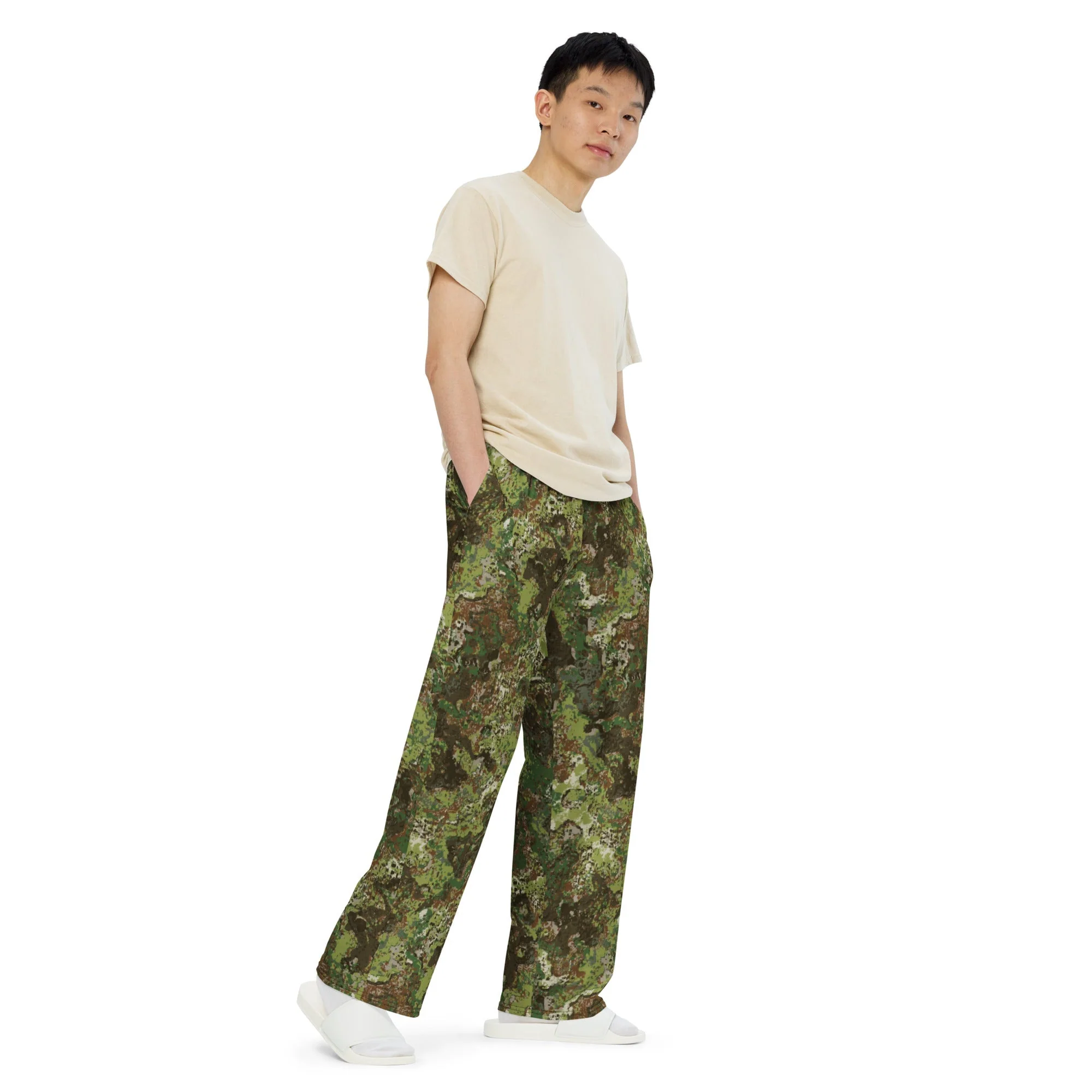 Wasp CAMO Unisex Wide-Leg Leisure Pants - Image 6