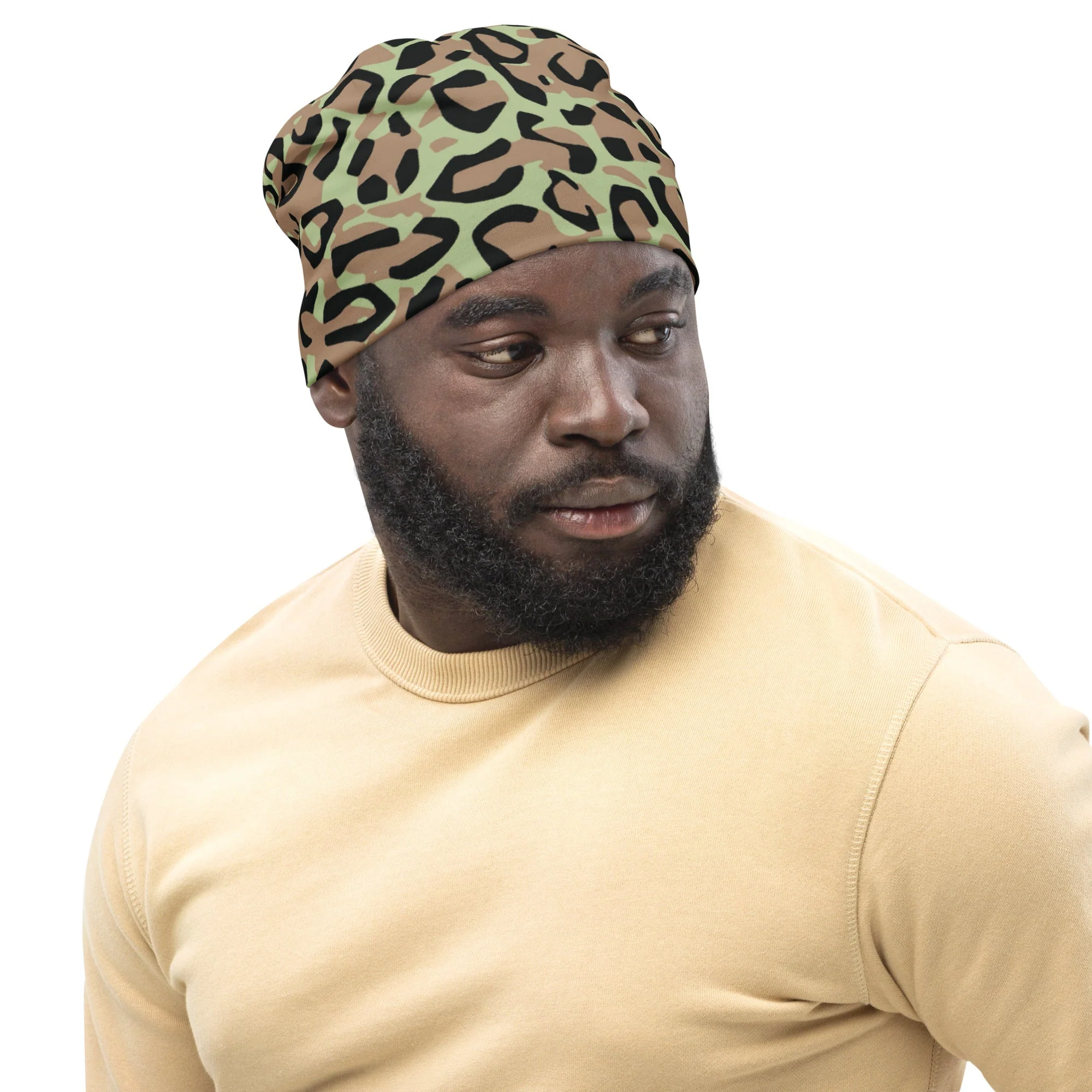 Congo (Zaire) Leopard Spot CAMO Beanie