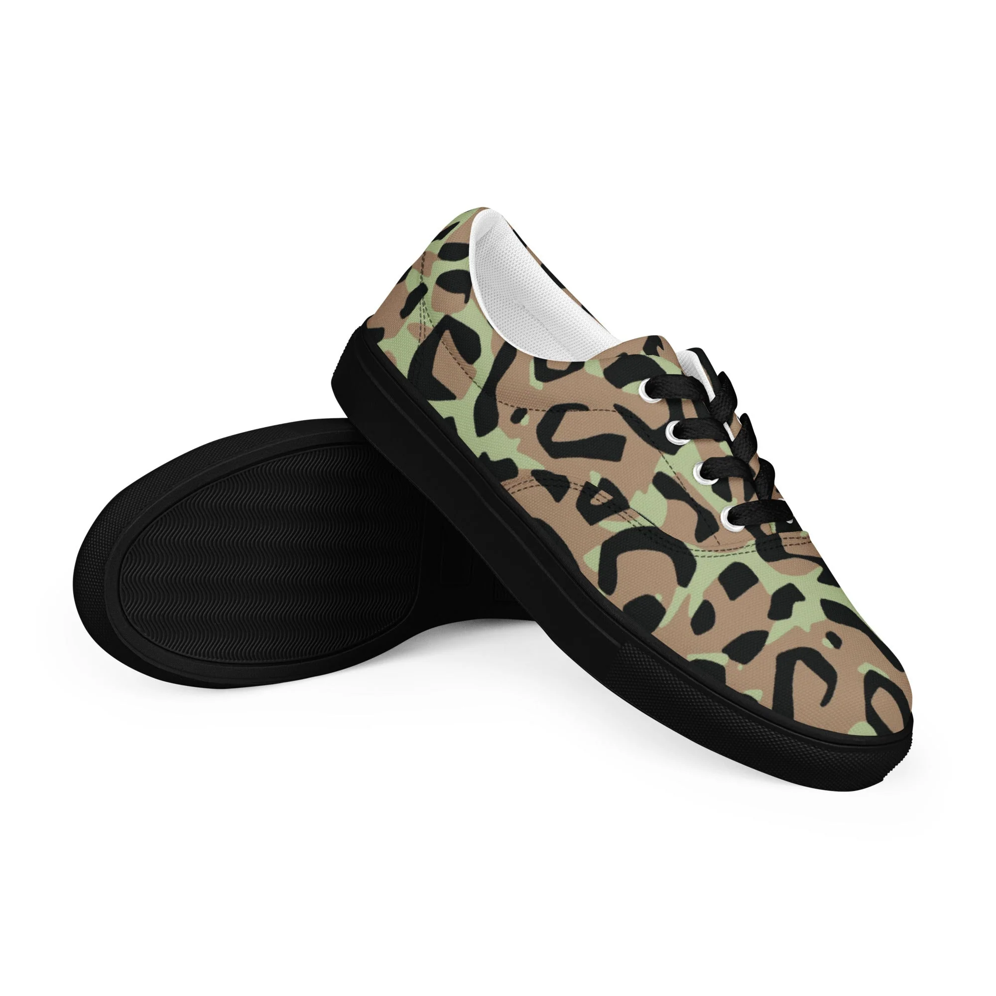 Congo (Zaire) Leopard Spot CAMO Mens Lace-Up Canvas Shoes