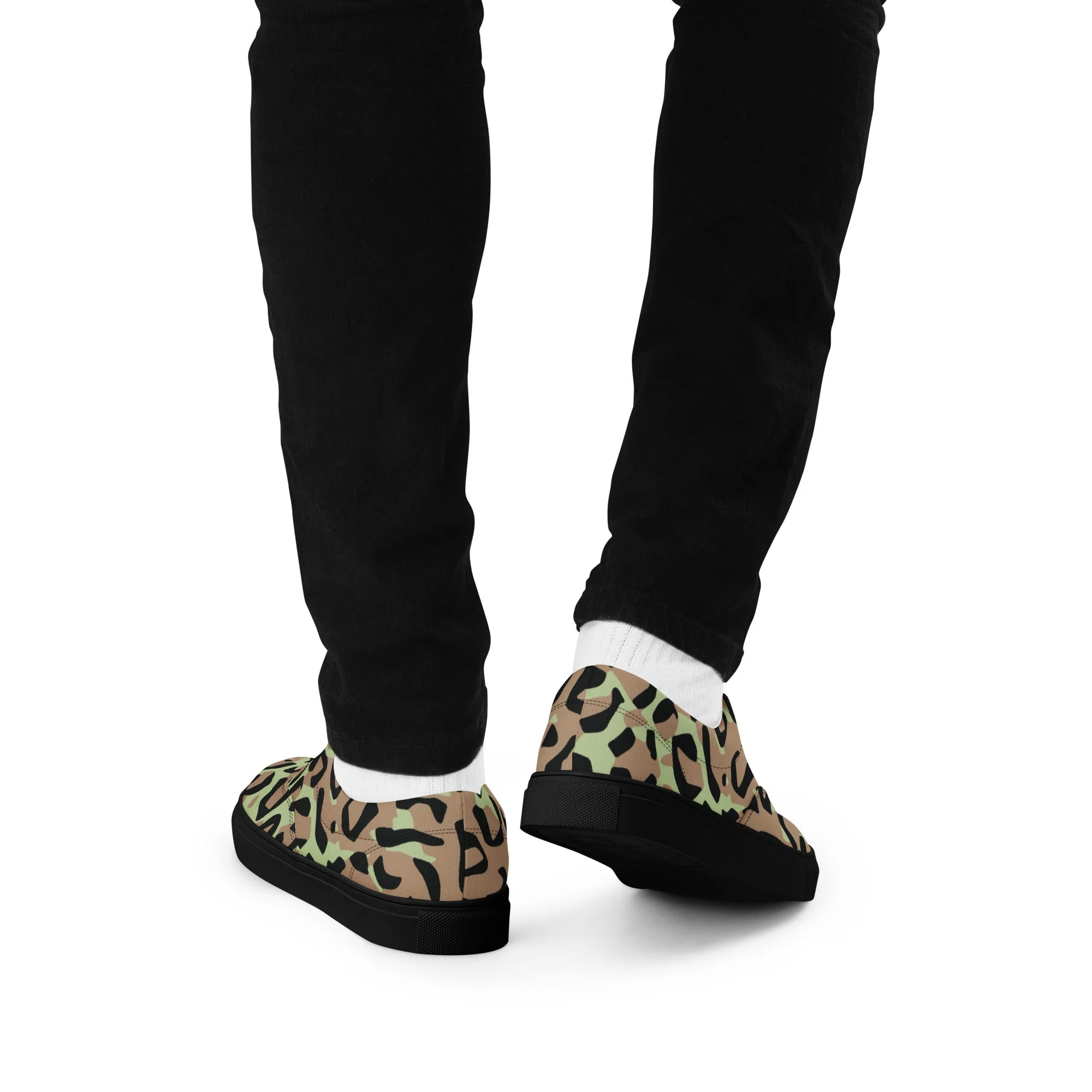 Congo (Zaire) Leopard Spot CAMO Mens Lace-Up Canvas Shoes - Image 10