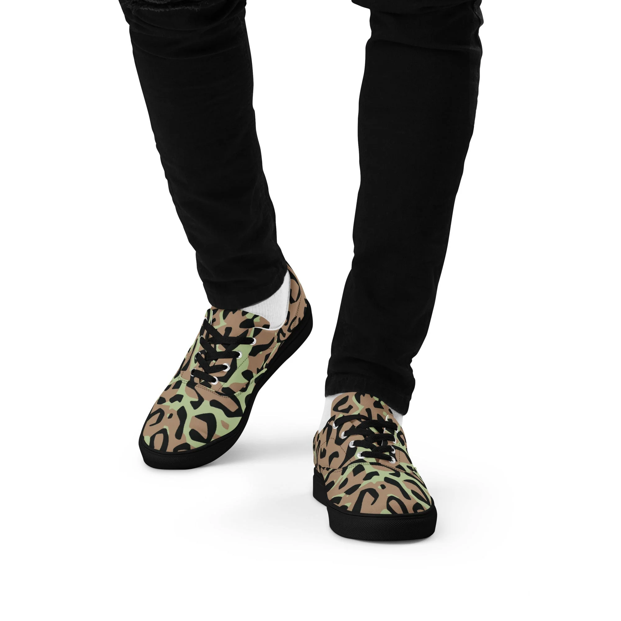 Congo (Zaire) Leopard Spot CAMO Mens Lace-Up Canvas Shoes - Image 11