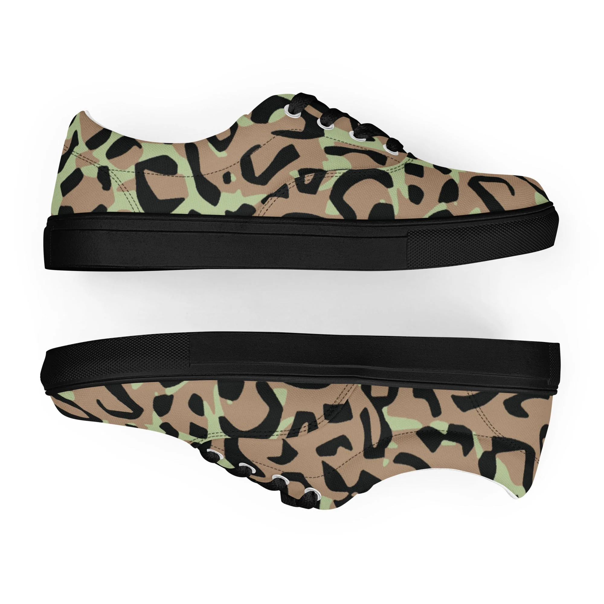 Congo (Zaire) Leopard Spot CAMO Mens Lace-Up Canvas Shoes - Image 13