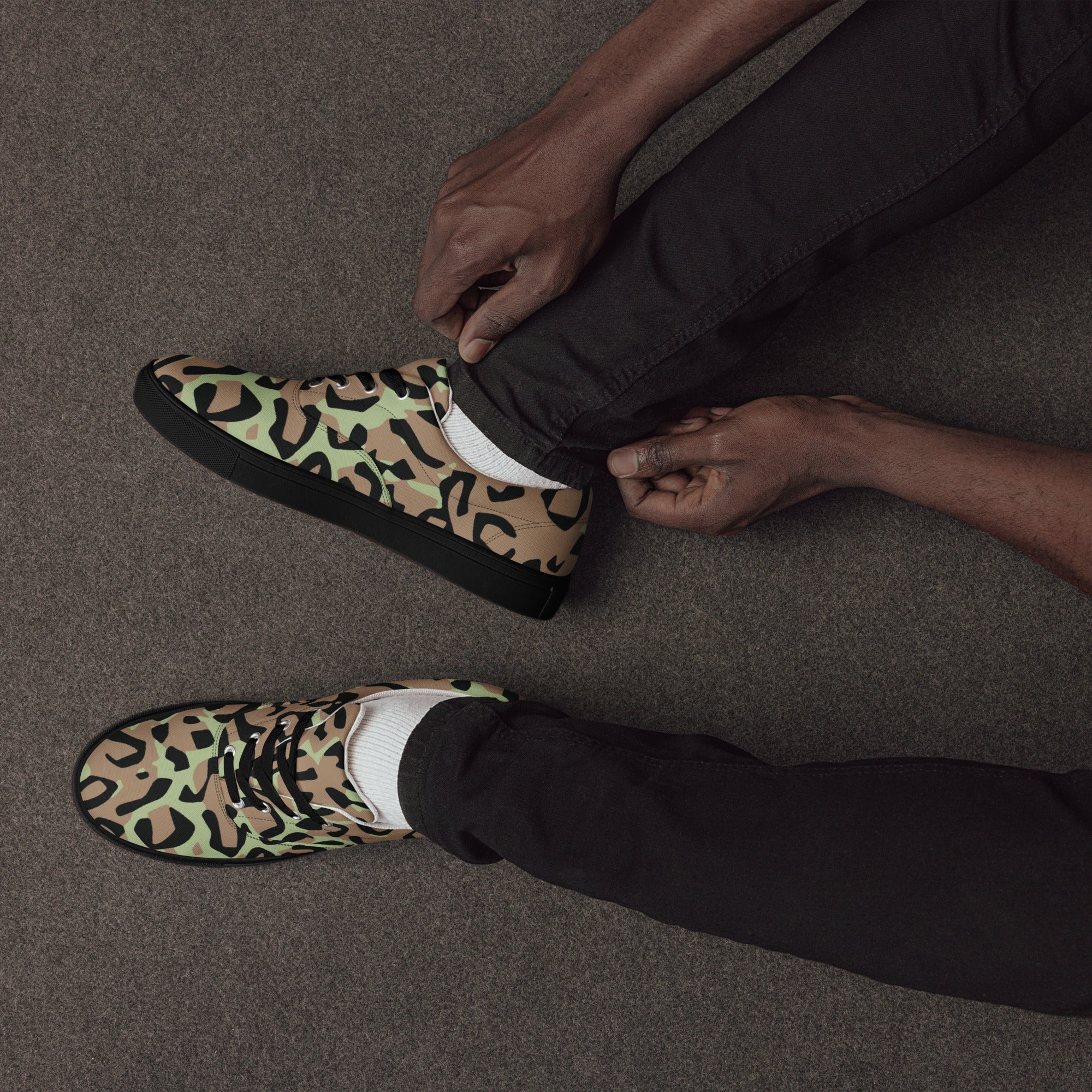 Congo (Zaire) Leopard Spot CAMO Mens Lace-Up Canvas Shoes - Image 6