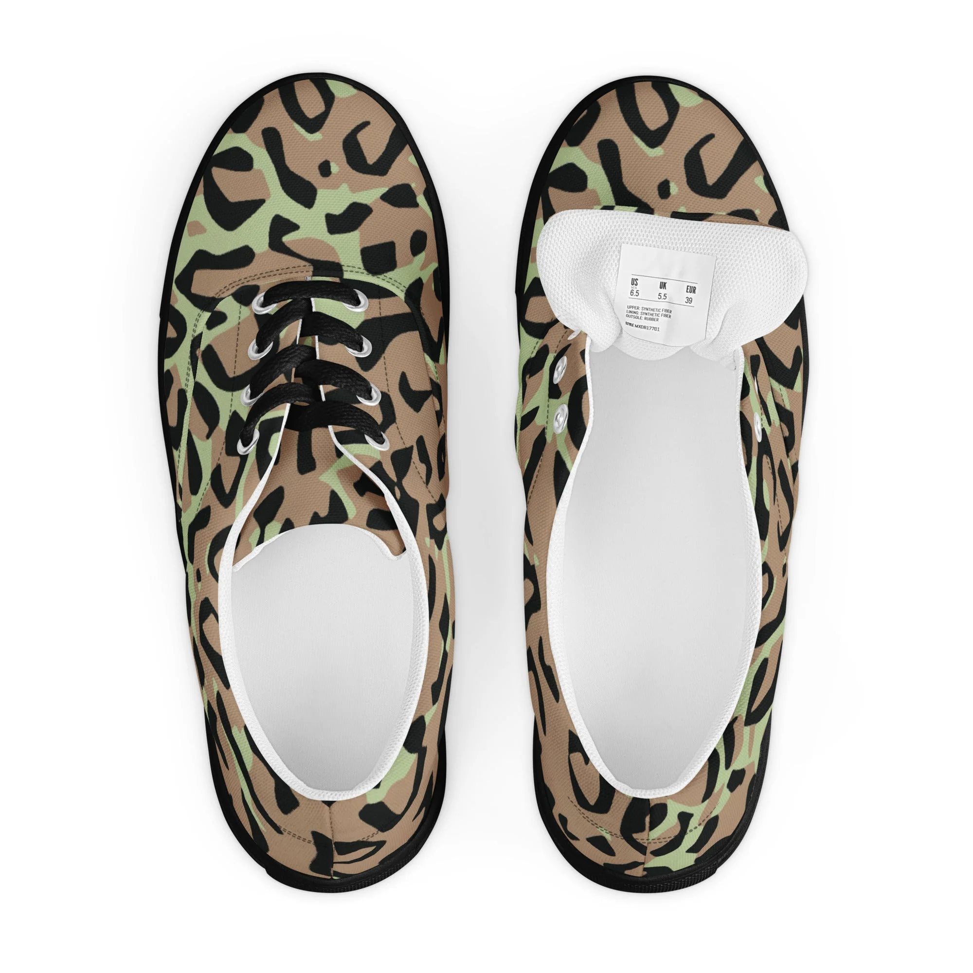 Congo (Zaire) Leopard Spot CAMO Mens Lace-Up Canvas Shoes - Image 7