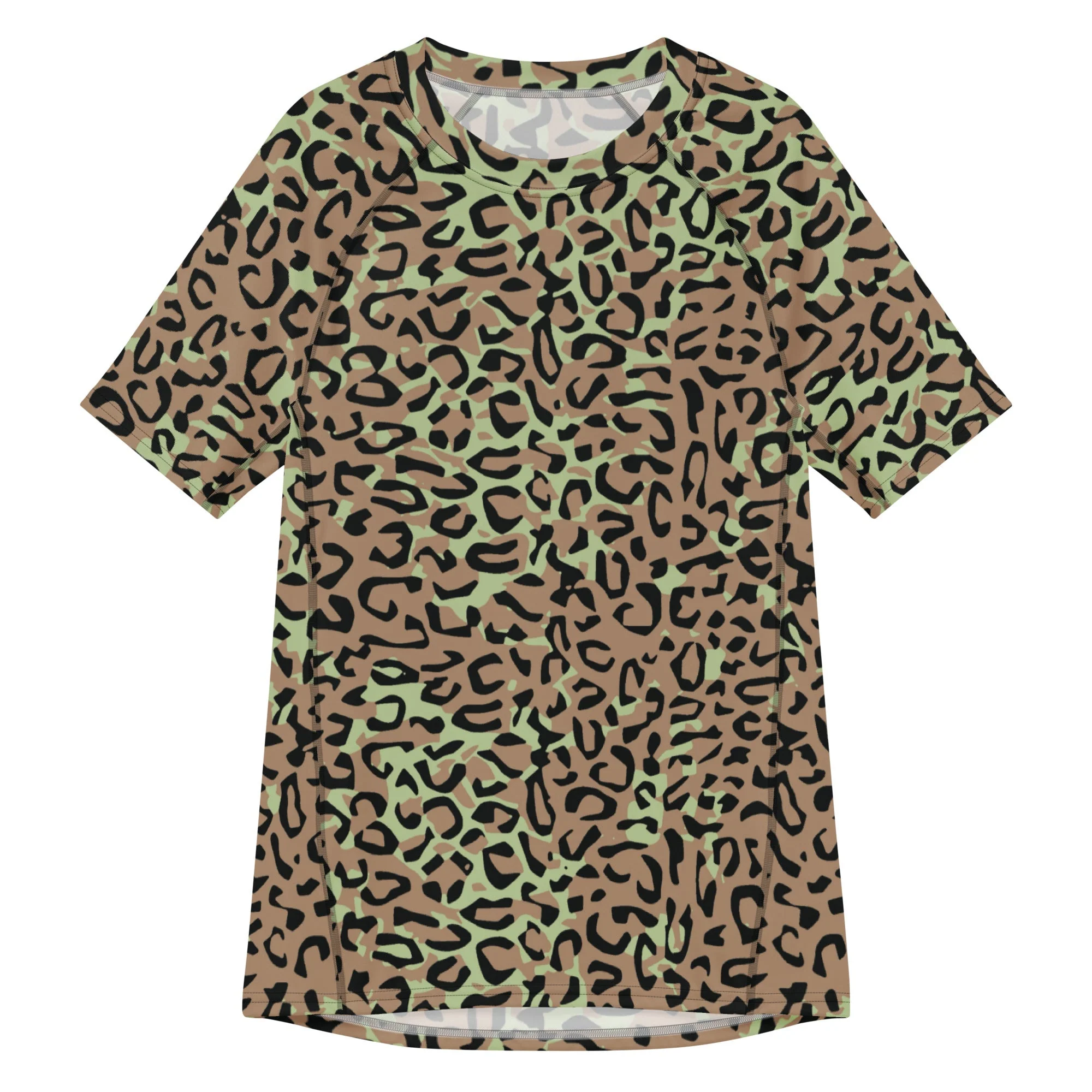 Congo (Zaire) Leopard Spot CAMO Mens Short-Sleeve Rash Guard