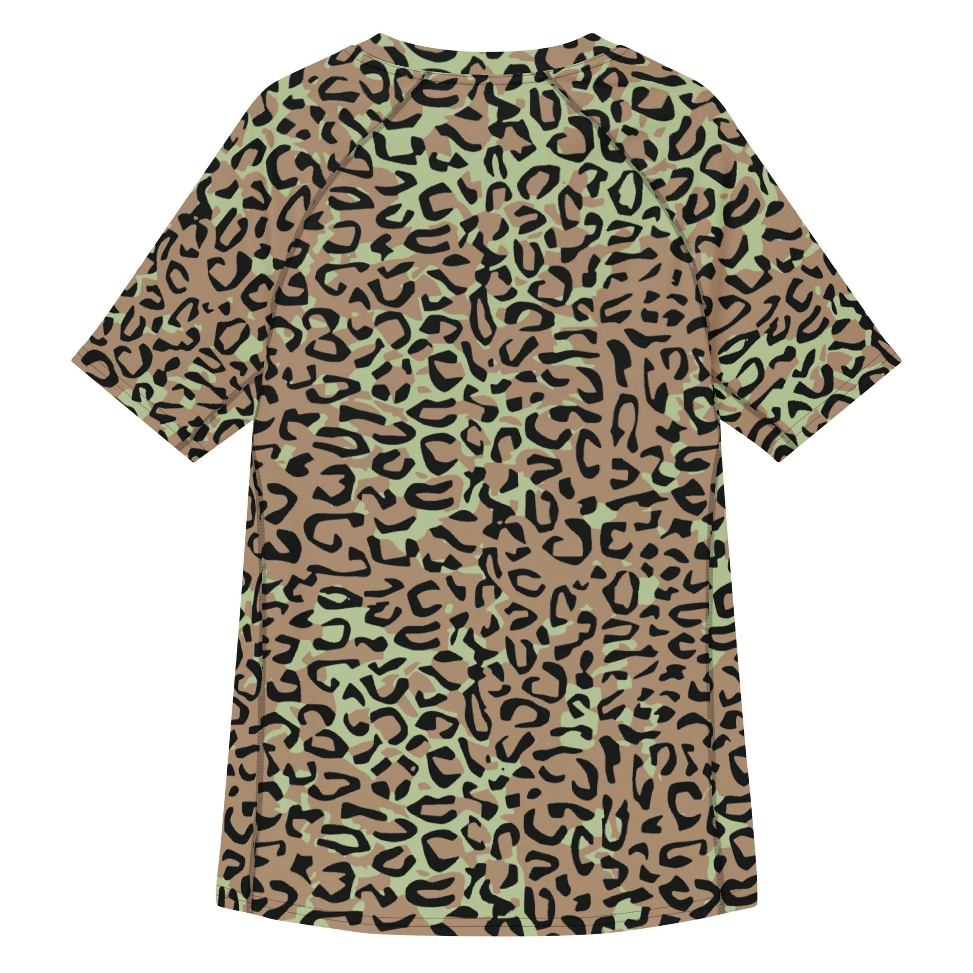 Congo (Zaire) Leopard Spot CAMO Mens Short-Sleeve Rash Guard - Image 9