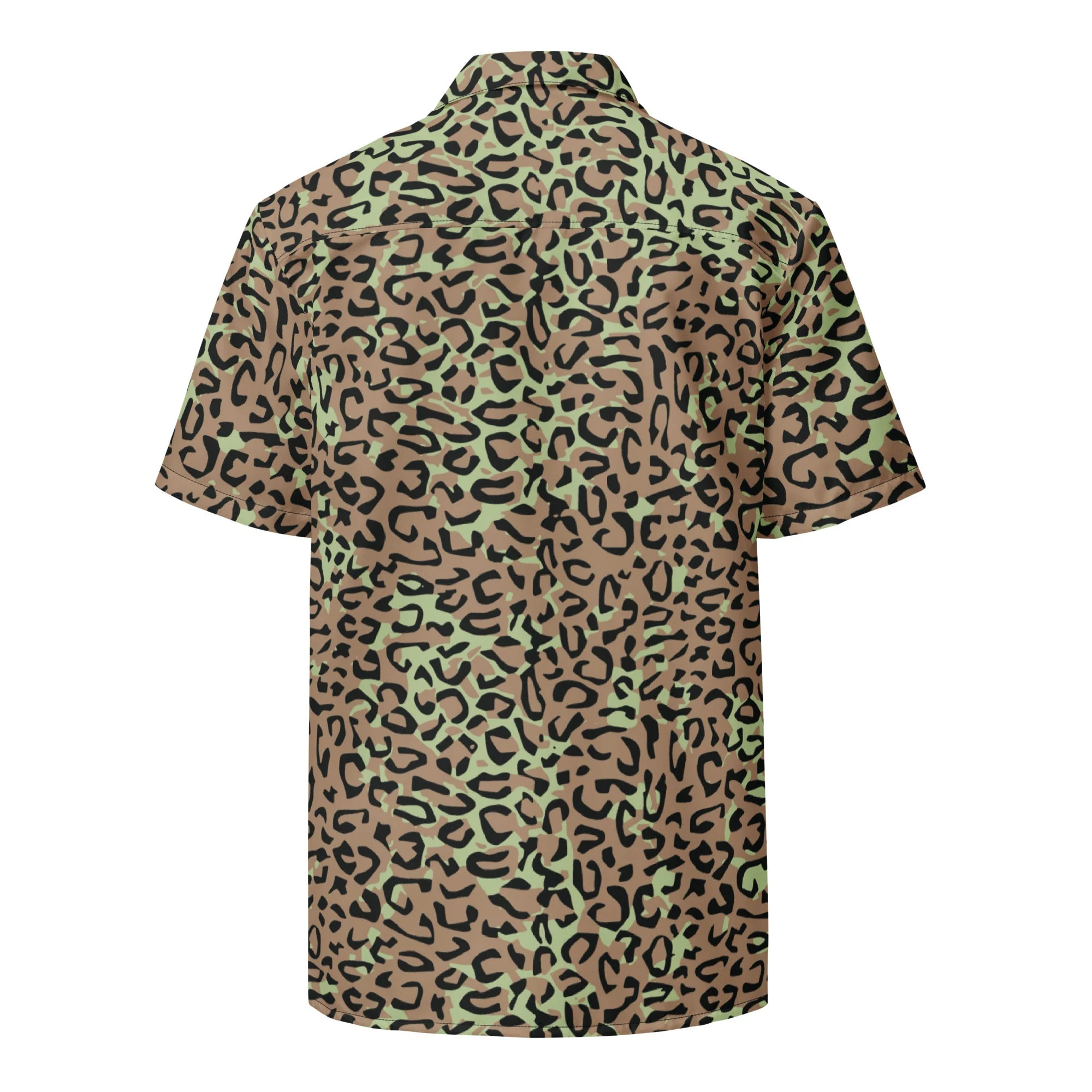 Congo (Zaire) Leopard Spot CAMO Unisex Short-Sleeve Button Shirt - Image 8