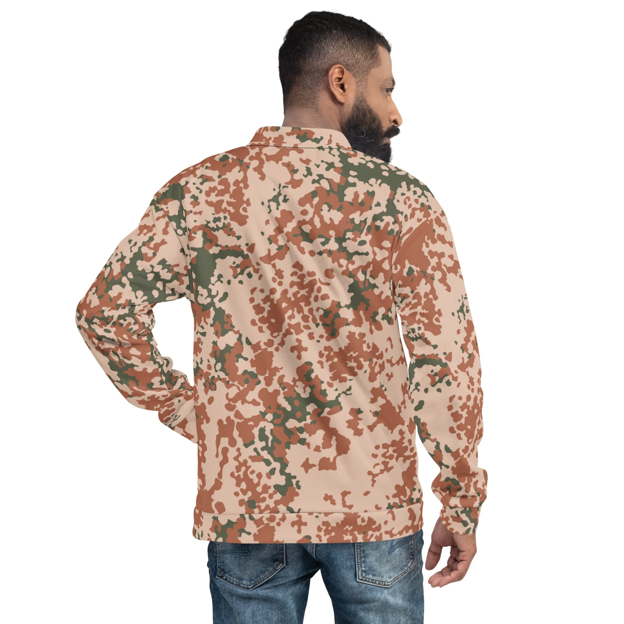 Danish Flecktarn Desert CAMO Unisex Bomber Jacket - Image 2