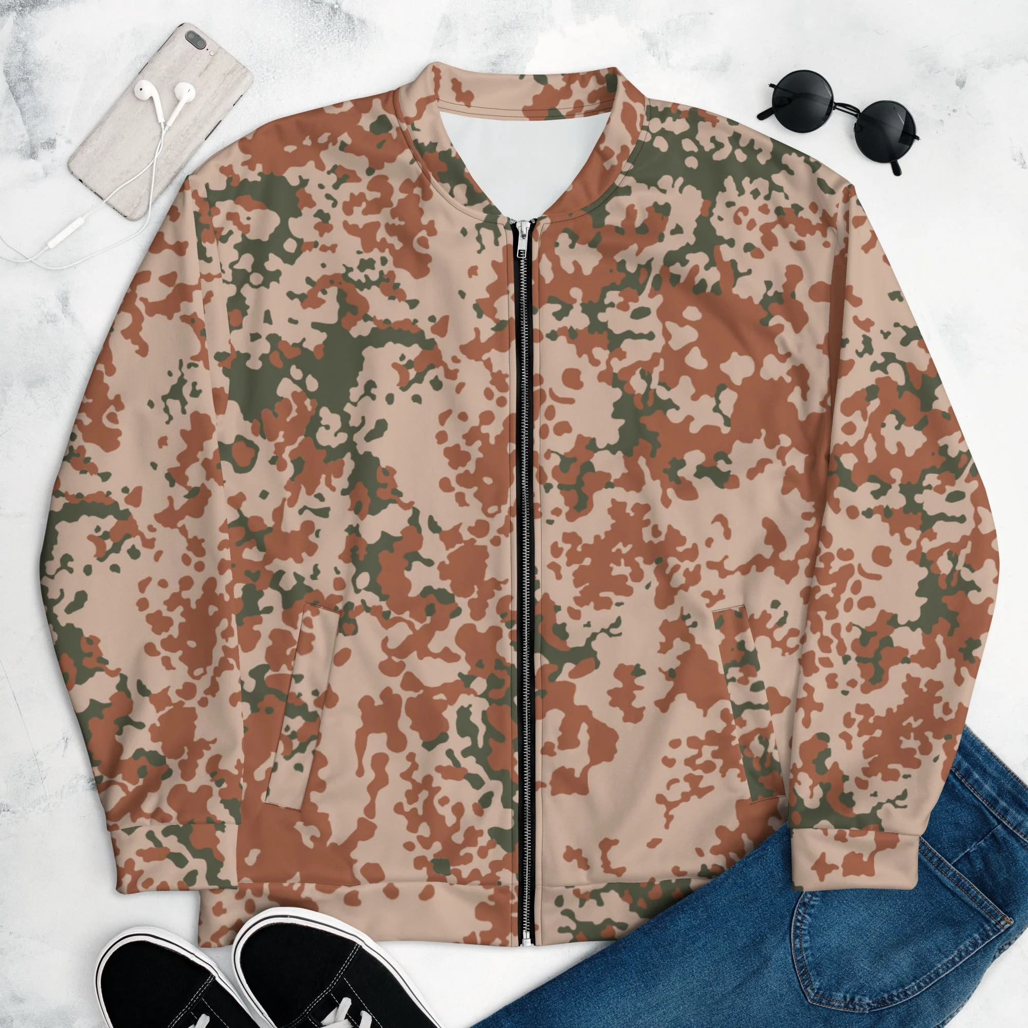 Danish Flecktarn Desert CAMO Unisex Bomber Jacket - Image 3