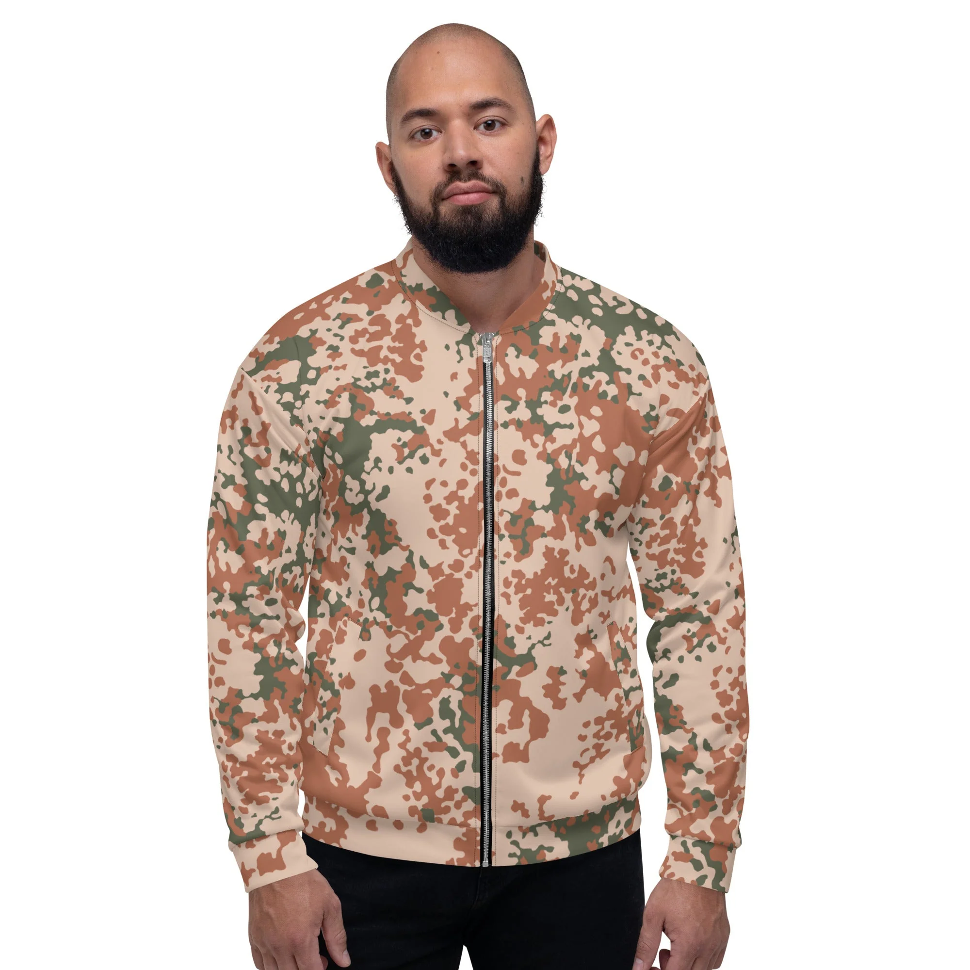Danish Flecktarn Desert CAMO Unisex Bomber Jacket - Image 6