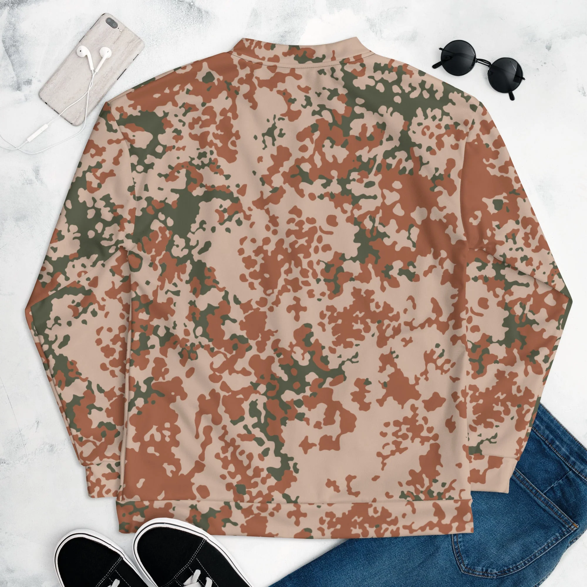 Danish Flecktarn Desert CAMO Unisex Bomber Jacket - Image 8