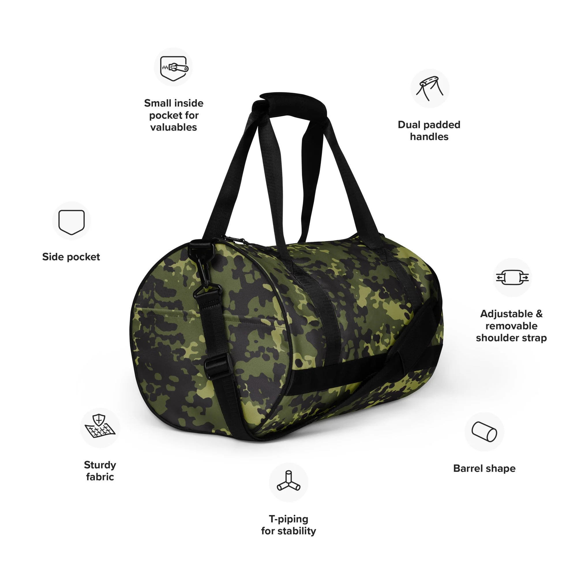 Danish Flecktarn Woodland CAMO Gym Bag - Image 2