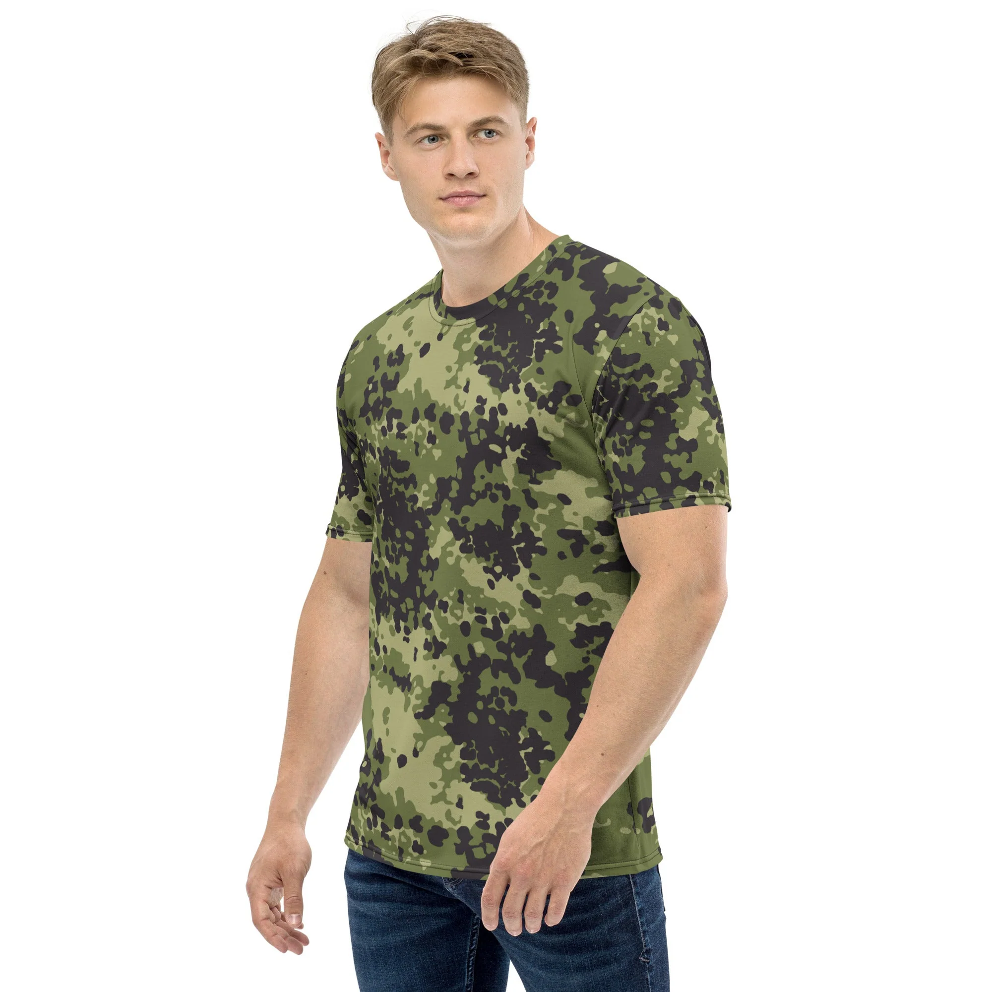 Danish Flecktarn Woodland CAMO Mens T-Shirt - Image 3
