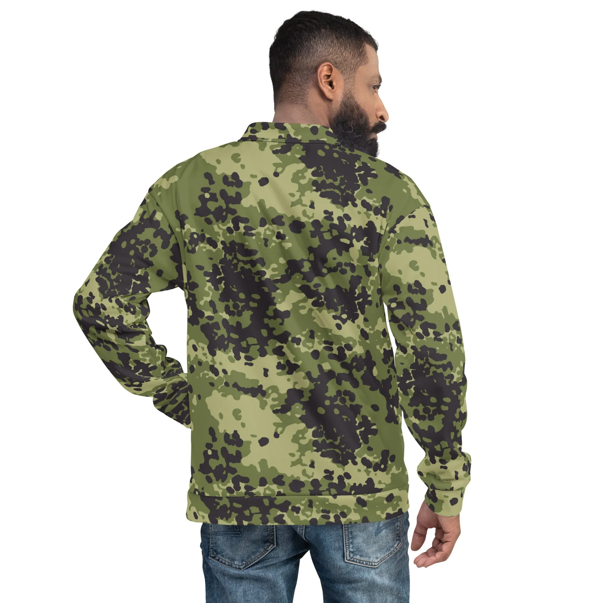 Danish Flecktarn Woodland CAMO Unisex Bomber Jacket - Image 2