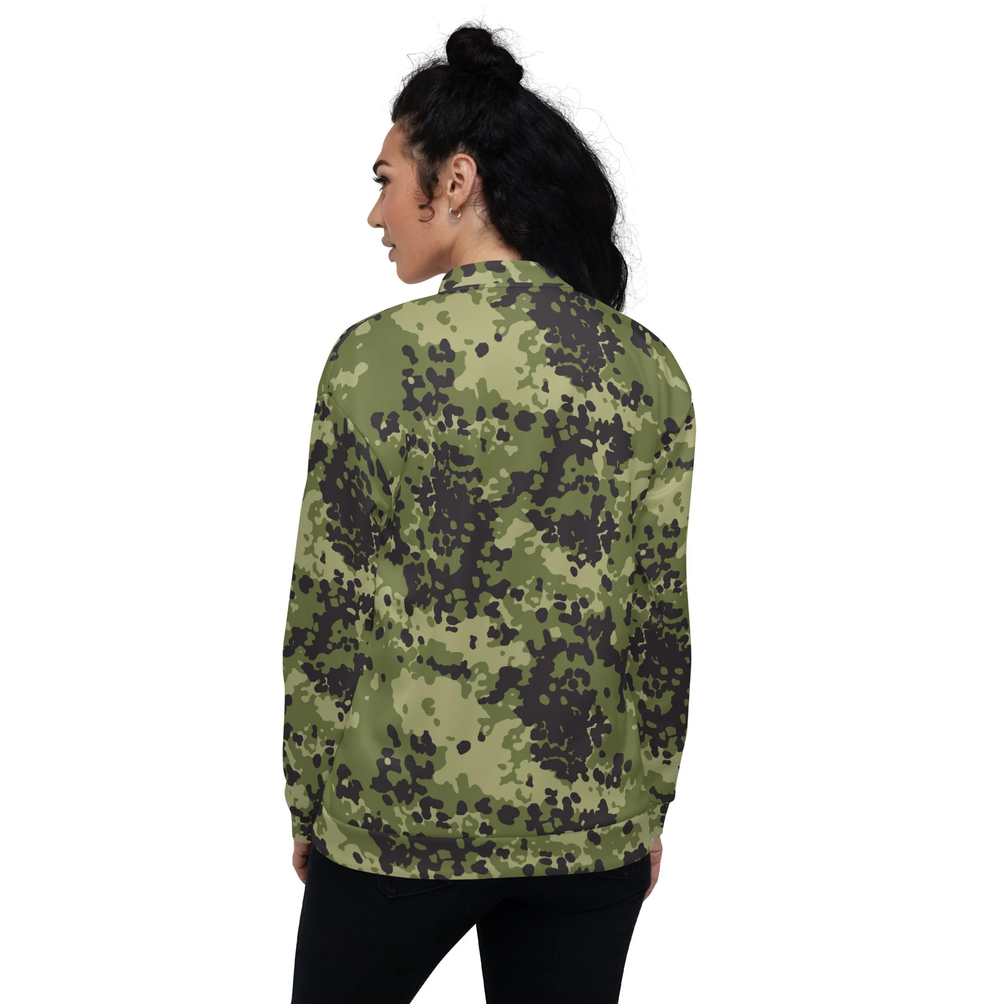 Danish Flecktarn Woodland CAMO Unisex Bomber Jacket - Image 5