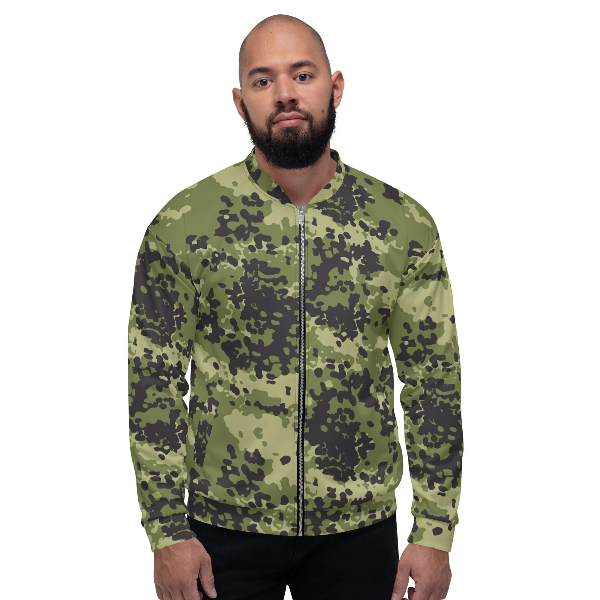 Danish Flecktarn Woodland CAMO Unisex Bomber Jacket - Image 6