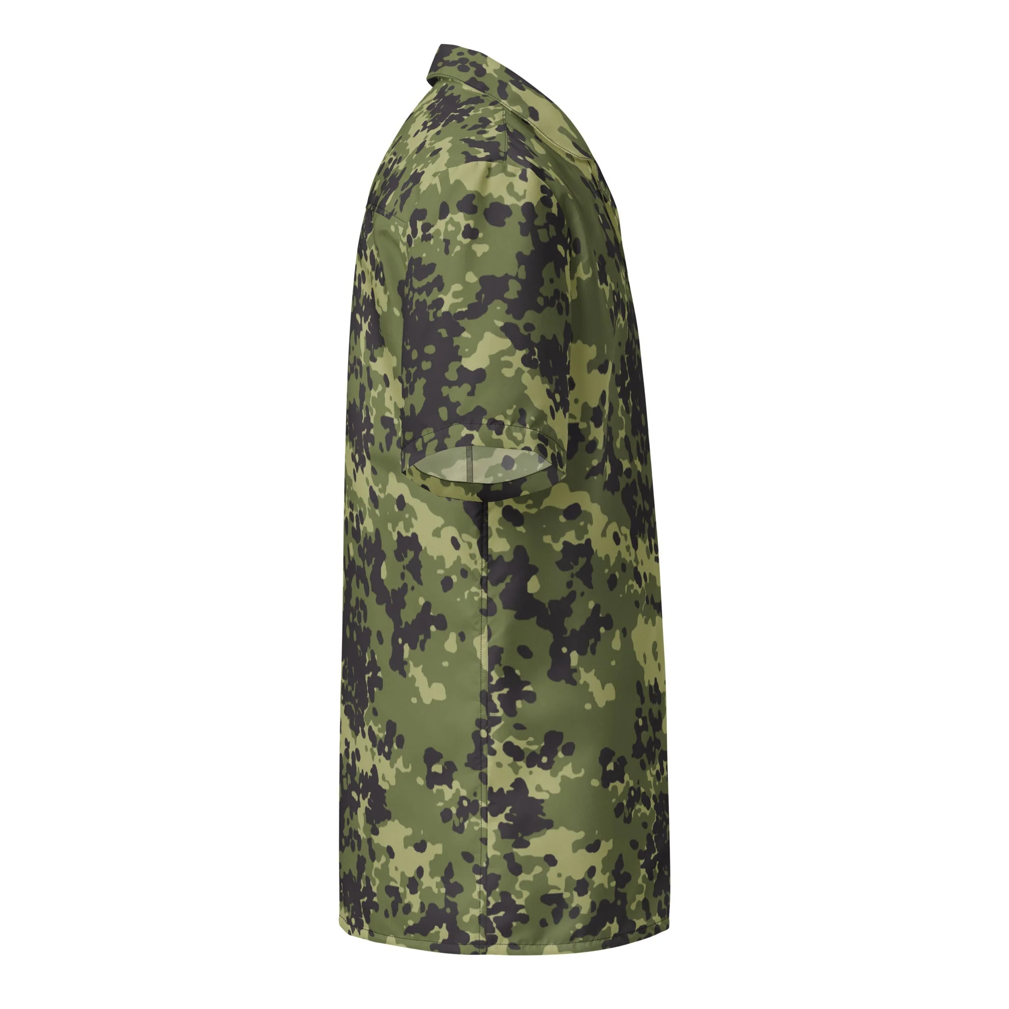 Danish Flecktarn Woodland CAMO Unisex Short-Sleeve Button Shirt - Image 10