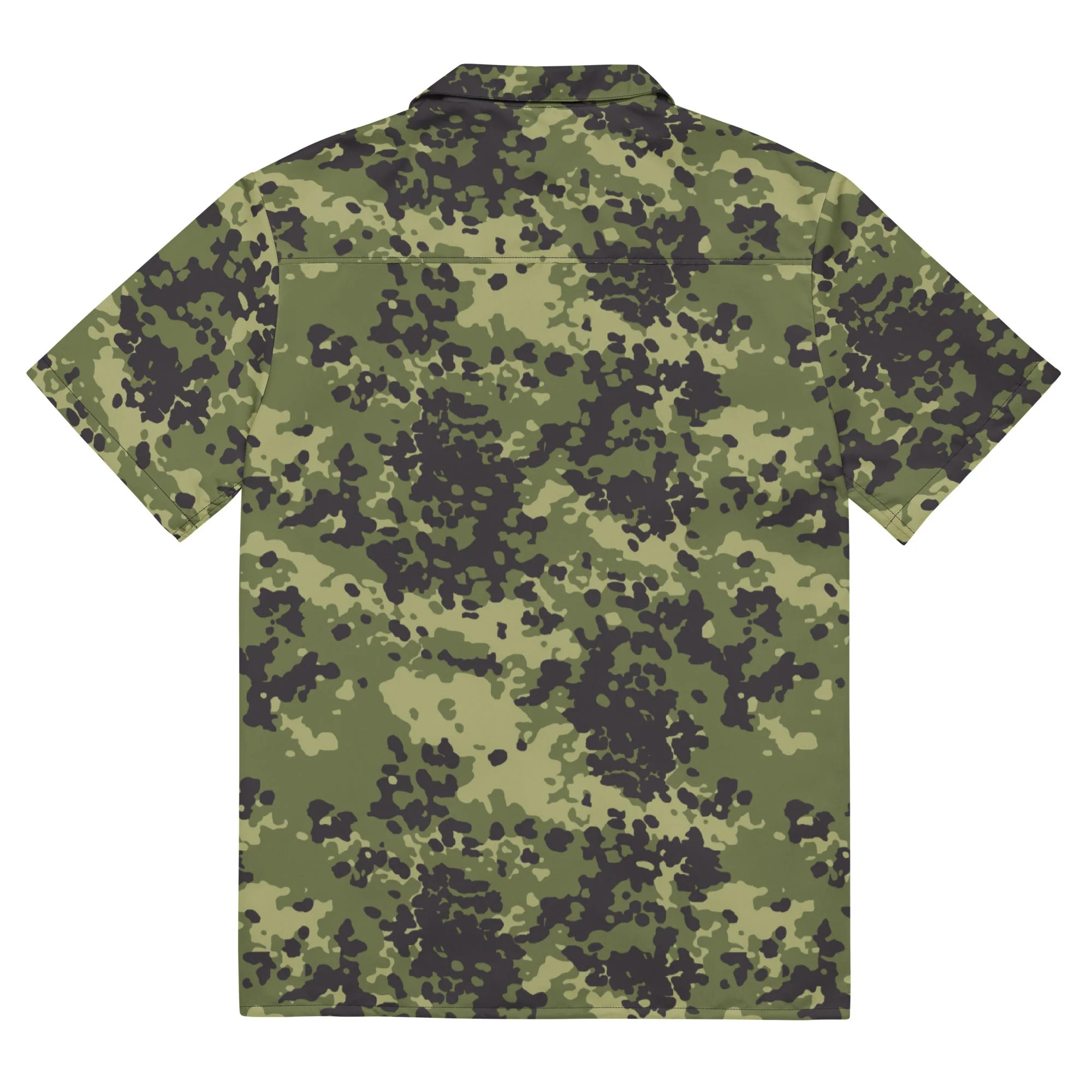 Danish Flecktarn Woodland CAMO Unisex Short-Sleeve Button Shirt - Image 5
