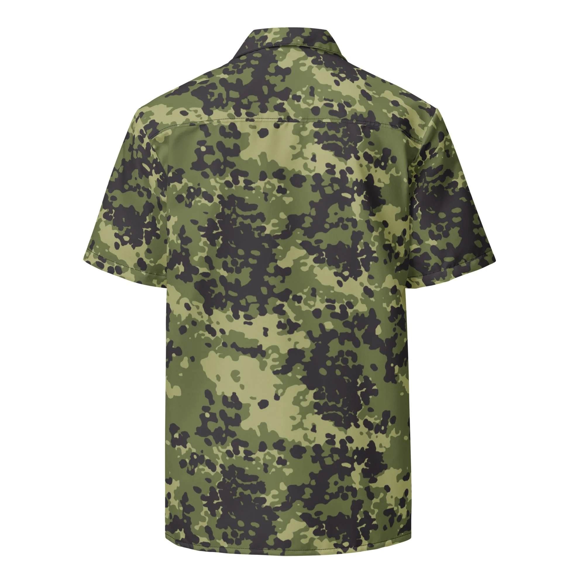 Danish Flecktarn Woodland CAMO Unisex Short-Sleeve Button Shirt - Image 8