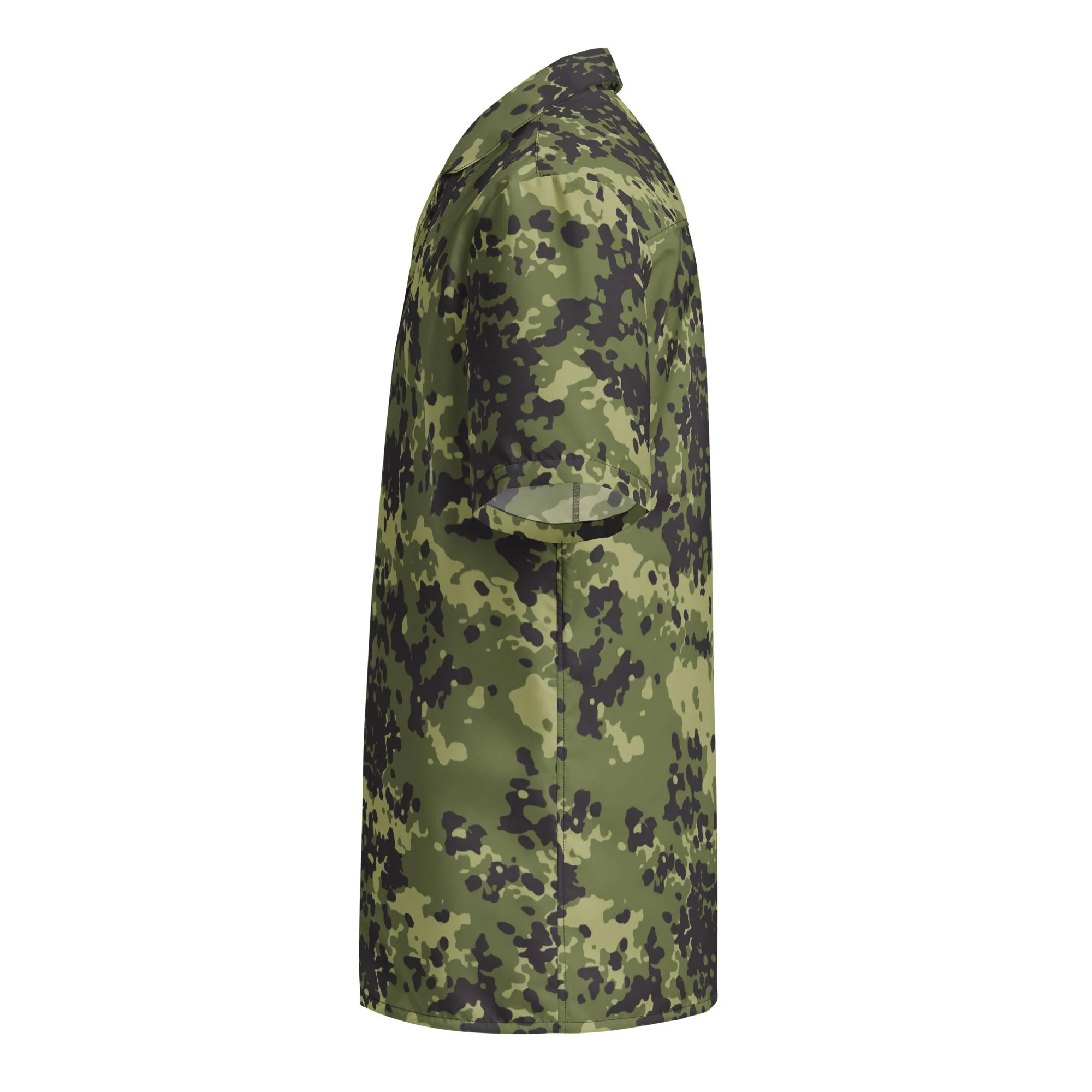 Danish Flecktarn Woodland CAMO Unisex Short-Sleeve Button Shirt - Image 9