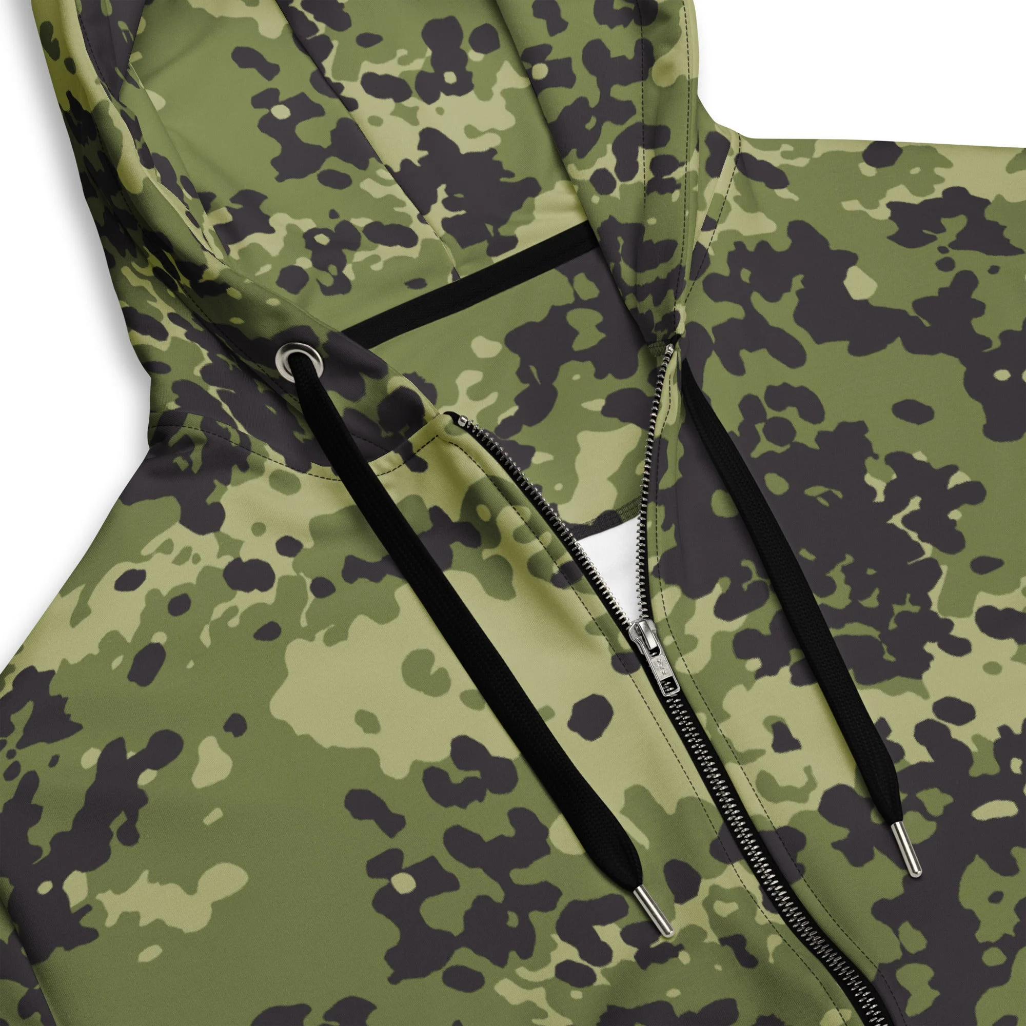Danish Flecktarn Woodland CAMO Unisex Zip Hoodie - Image 3